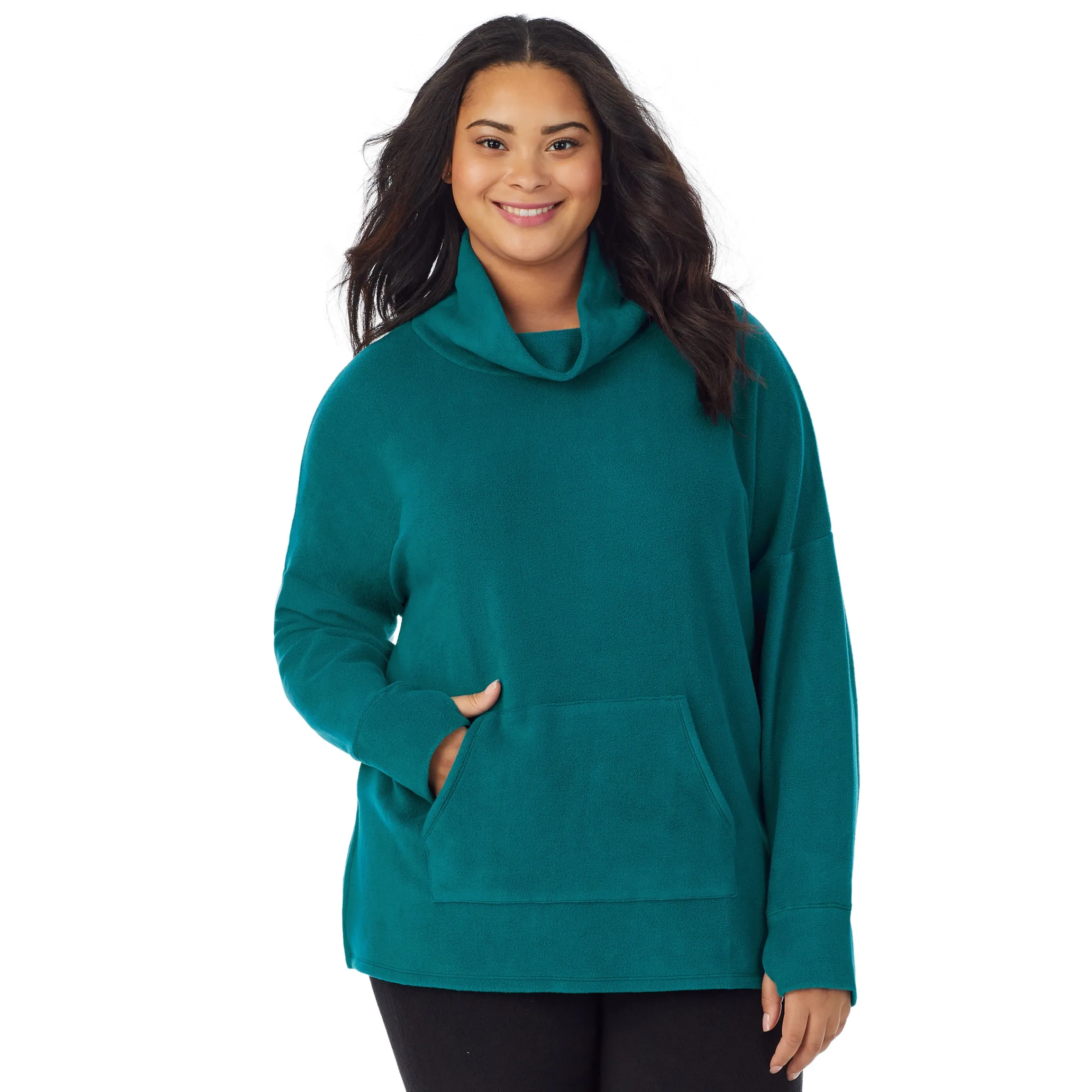 Online Fleecewear With Stretch Long Sleeve Tunic PLUS Women Plus Size|Lounge