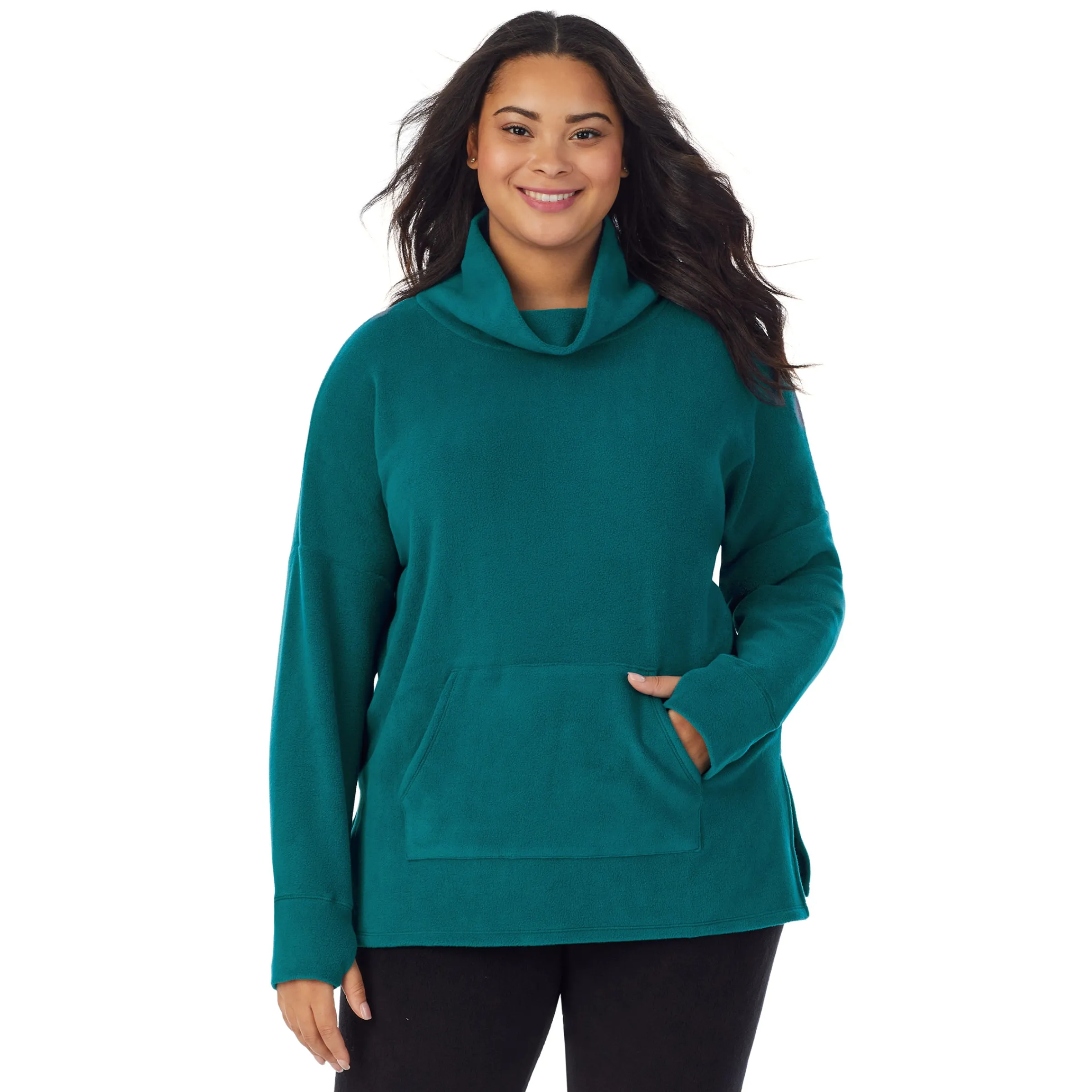 Online Fleecewear With Stretch Long Sleeve Tunic PLUS Women Plus Size|Lounge