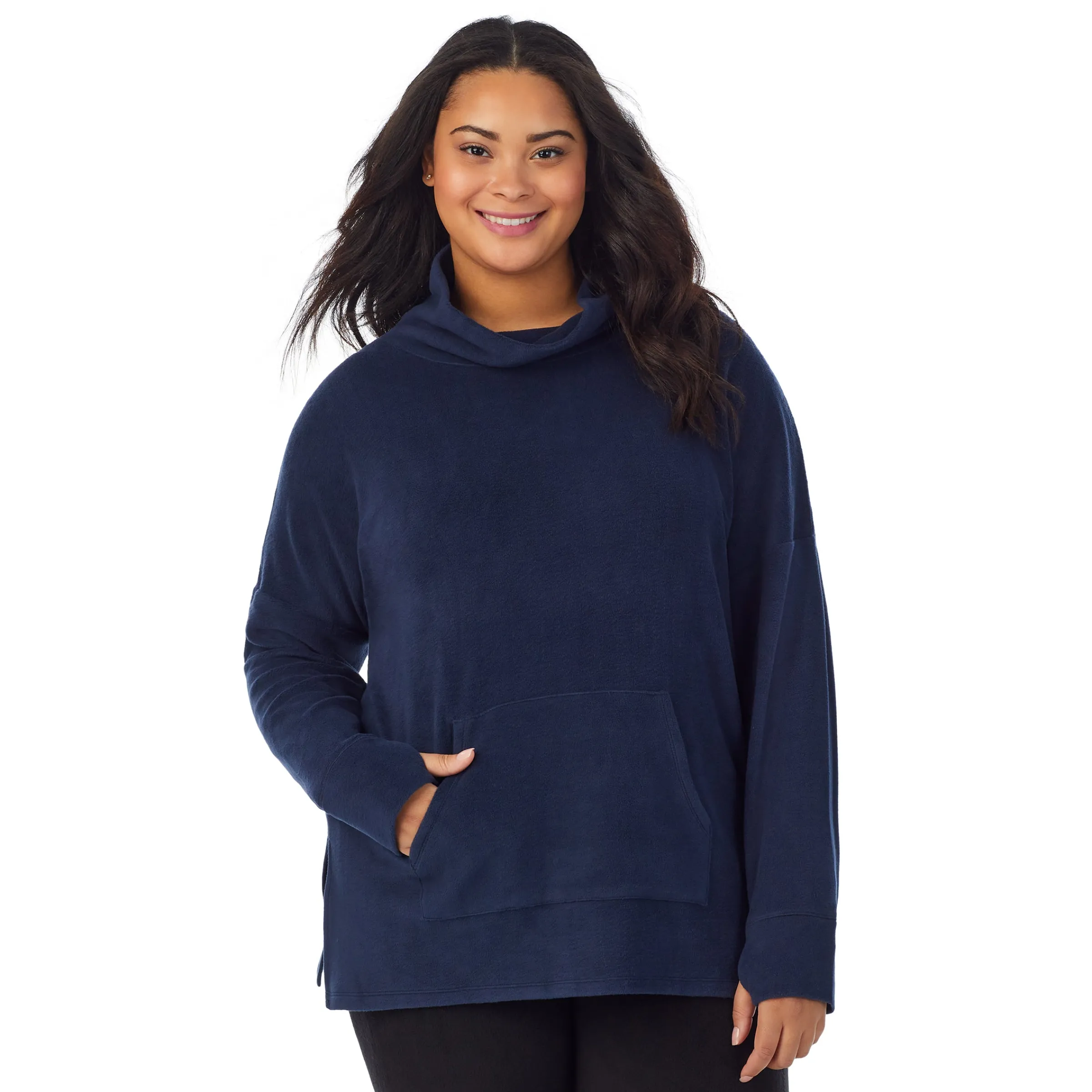 Online Fleecewear With Stretch Long Sleeve Tunic PLUS Women Plus Size|Lounge