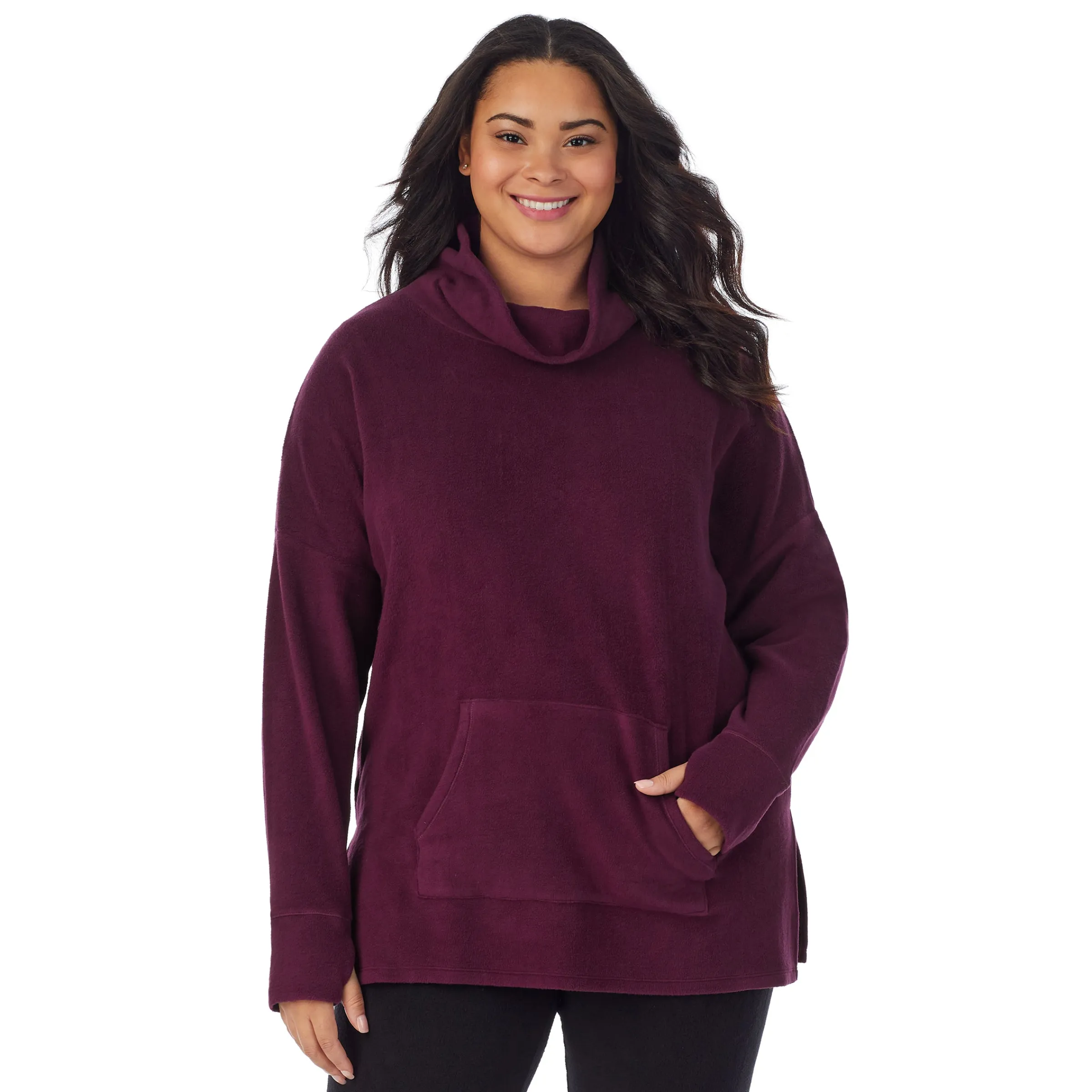 Online Fleecewear With Stretch Long Sleeve Tunic PLUS Women Plus Size|Lounge