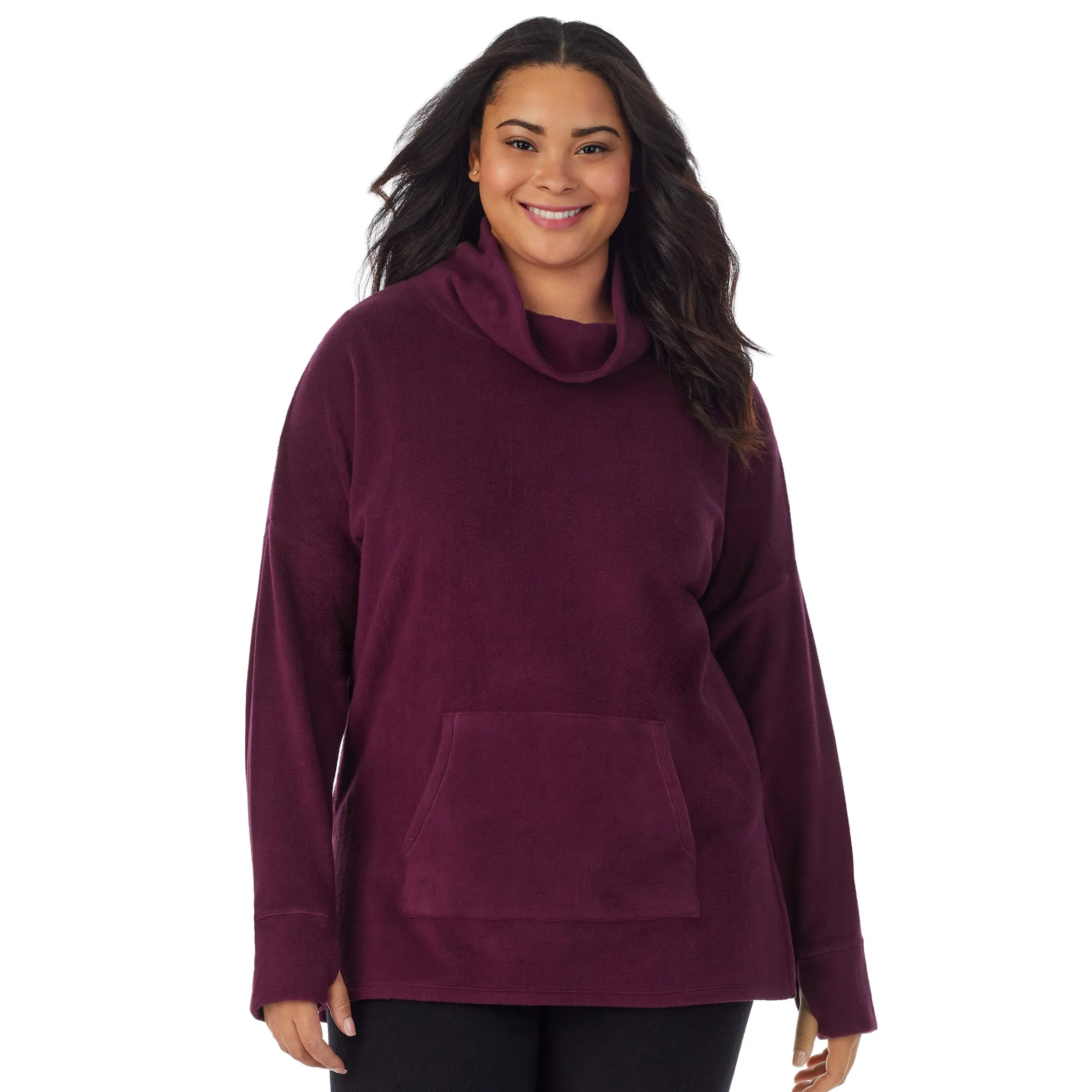 Online Fleecewear With Stretch Long Sleeve Tunic PLUS Women Plus Size|Lounge