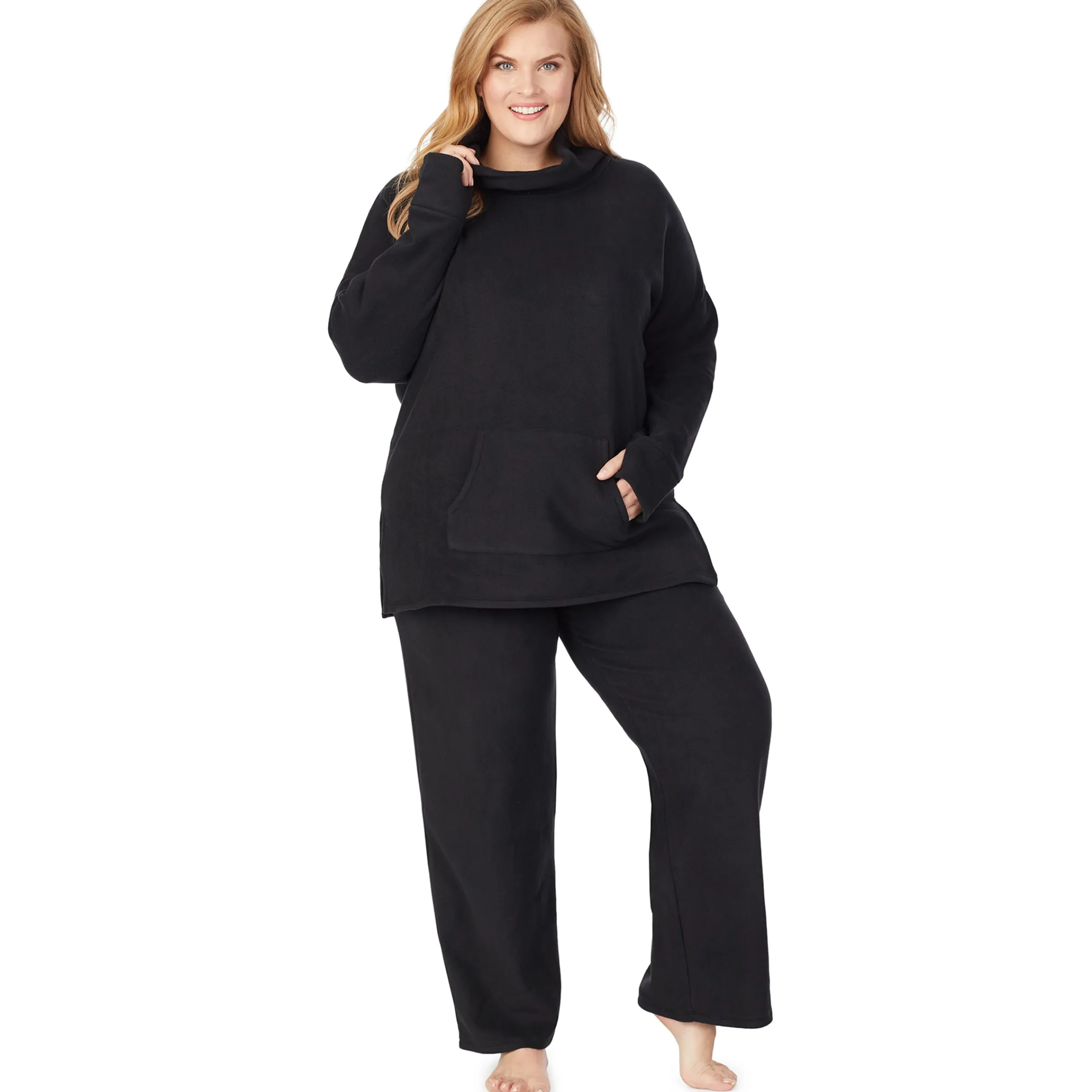 Online Fleecewear With Stretch Long Sleeve Tunic PLUS Women Plus Size|Lounge