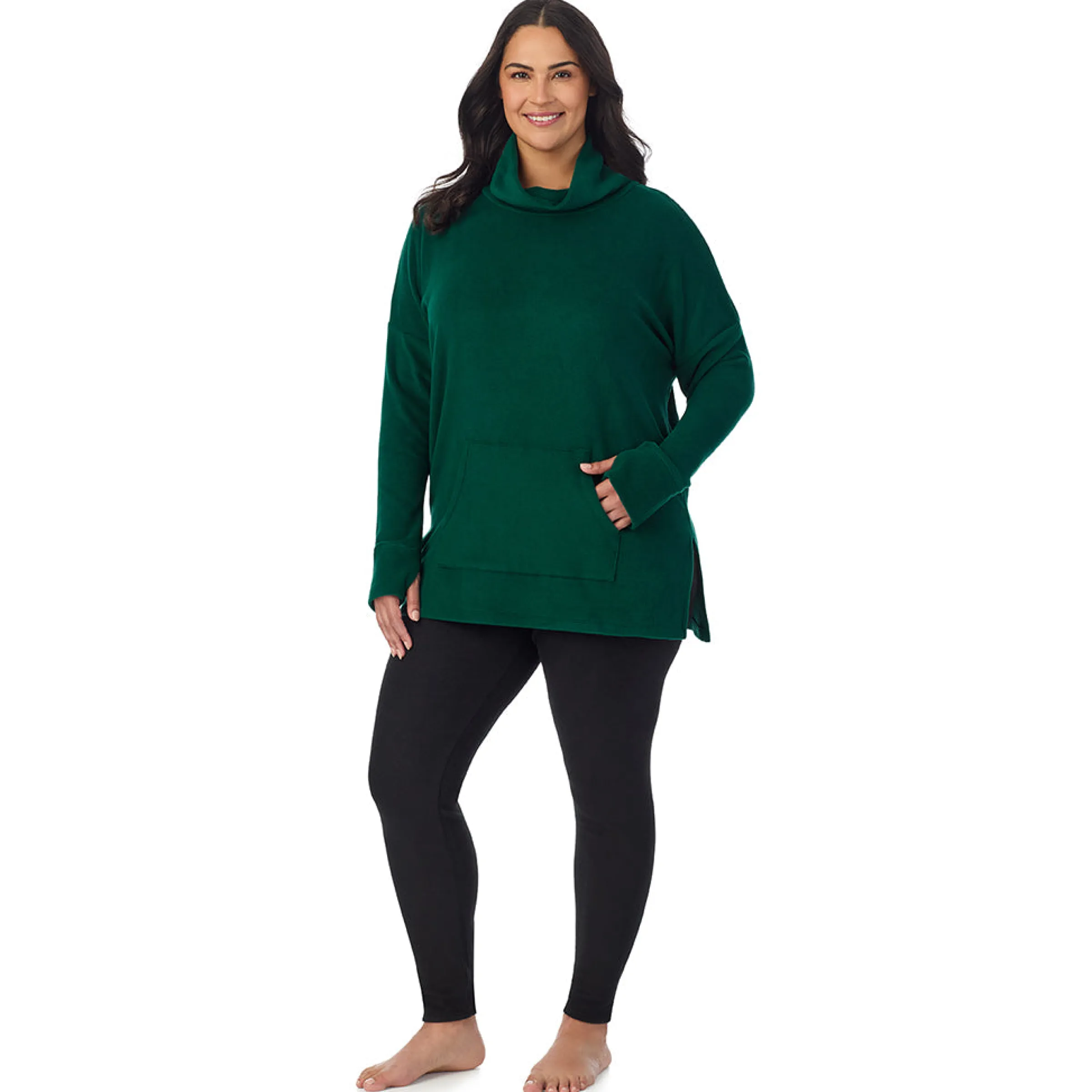 Online Fleecewear With Stretch Long Sleeve Tunic PLUS Women Plus Size|Lounge