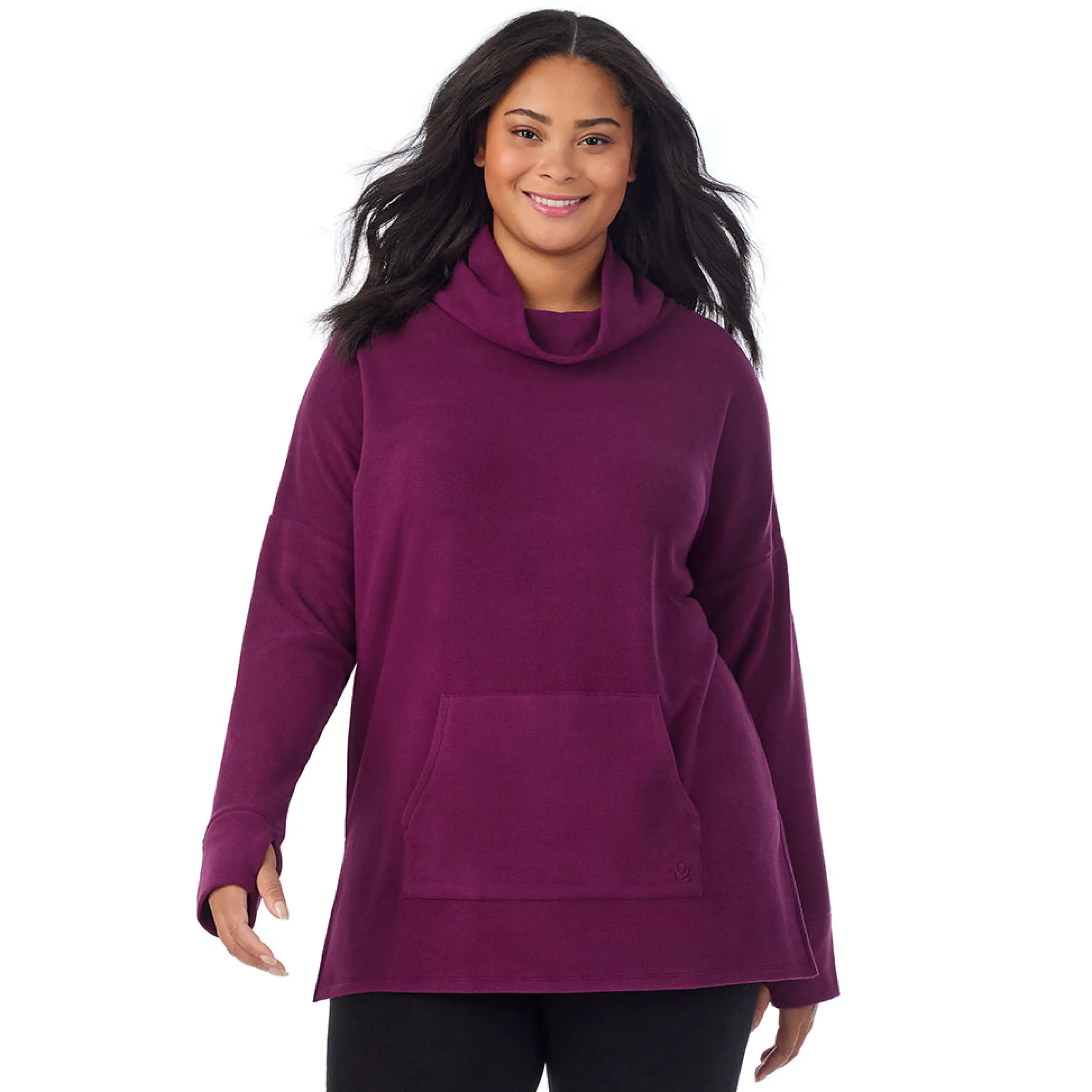 Online Fleecewear With Stretch Long Sleeve Tunic PLUS Women Plus Size|Lounge