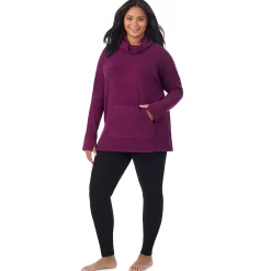 Online Fleecewear With Stretch Long Sleeve Tunic PLUS Women Plus Size|Lounge