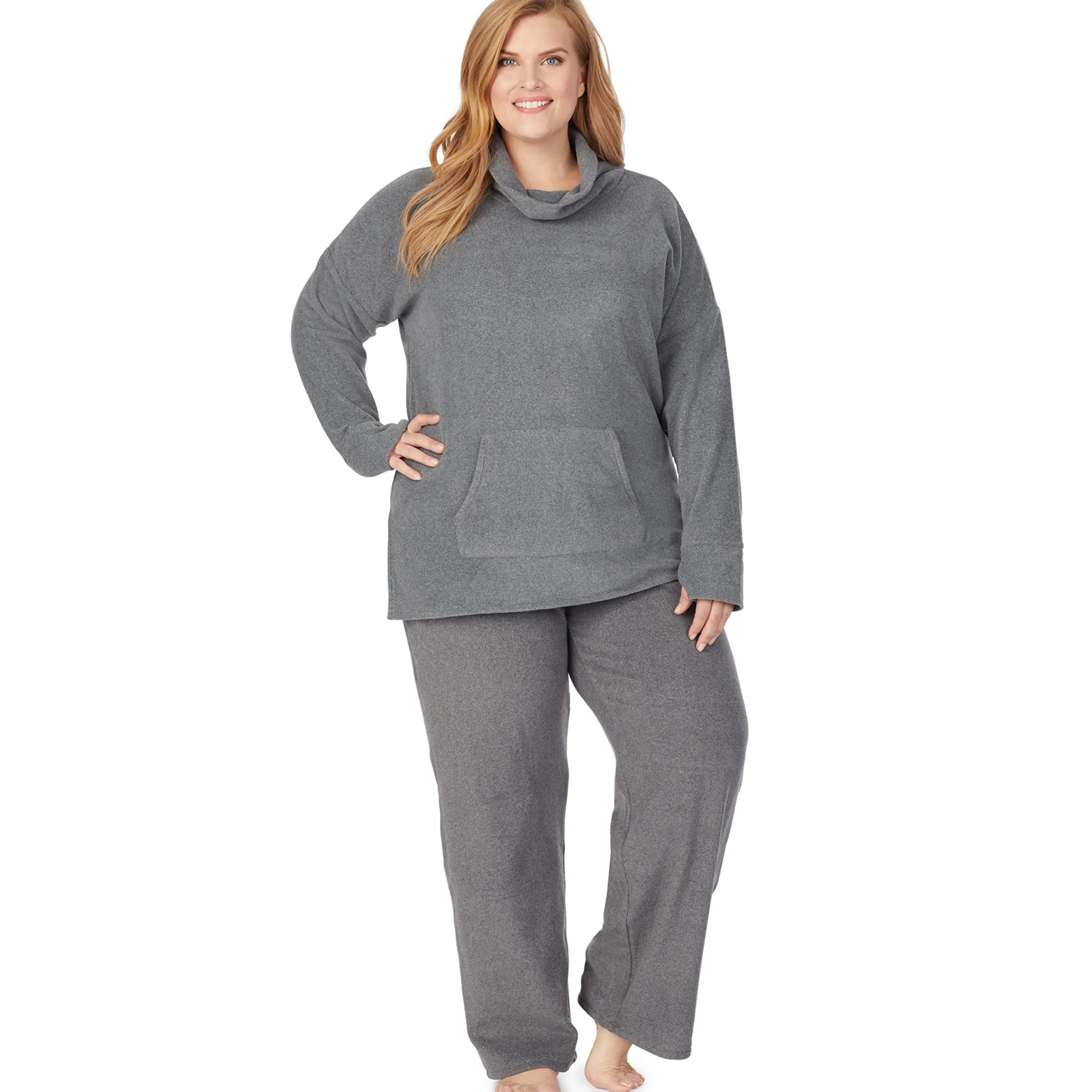 Online Fleecewear With Stretch Long Sleeve Tunic PLUS Women Plus Size|Lounge