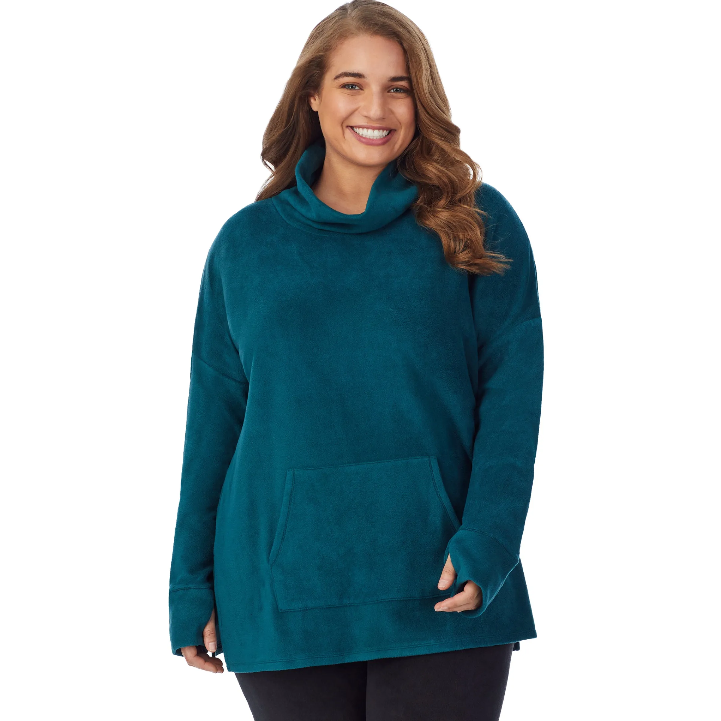 Online Fleecewear With Stretch Long Sleeve Tunic PLUS Women Plus Size|Lounge