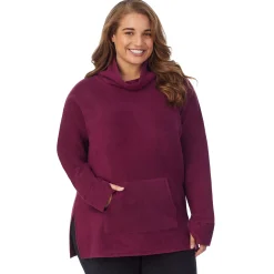 Online Fleecewear With Stretch Long Sleeve Tunic PLUS Women Plus Size|Lounge