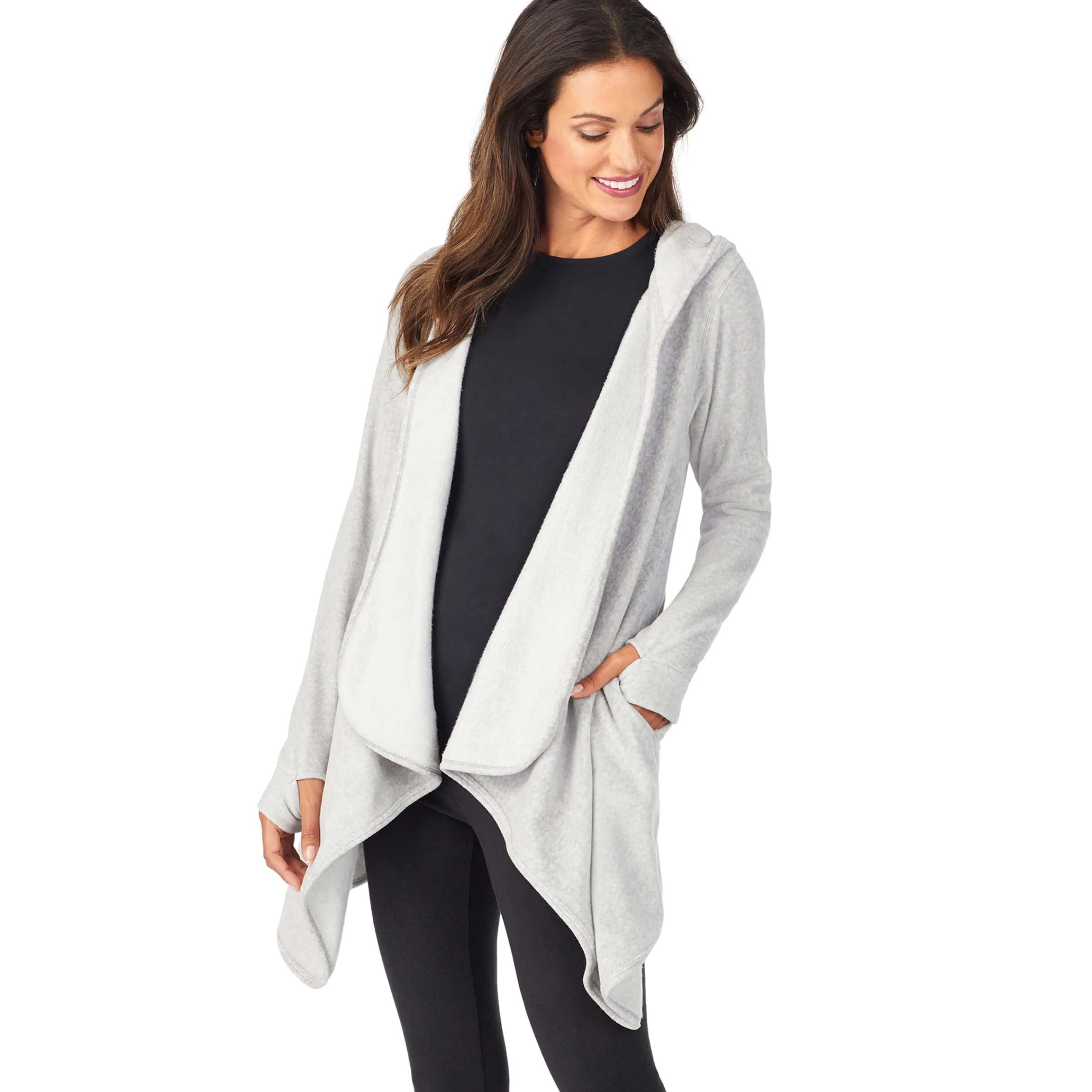 Discount Fleecewear With Stretch Long Sleeve Hooded Wrap Women Lounge|Wraps + Hoodies