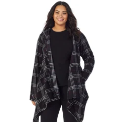 Hot Fleecewear With Stretch Long Sleeve Hooded Wrap PLUS Women Plus Size|Lounge