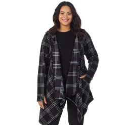 Hot Fleecewear With Stretch Long Sleeve Hooded Wrap PLUS Women Plus Size|Lounge