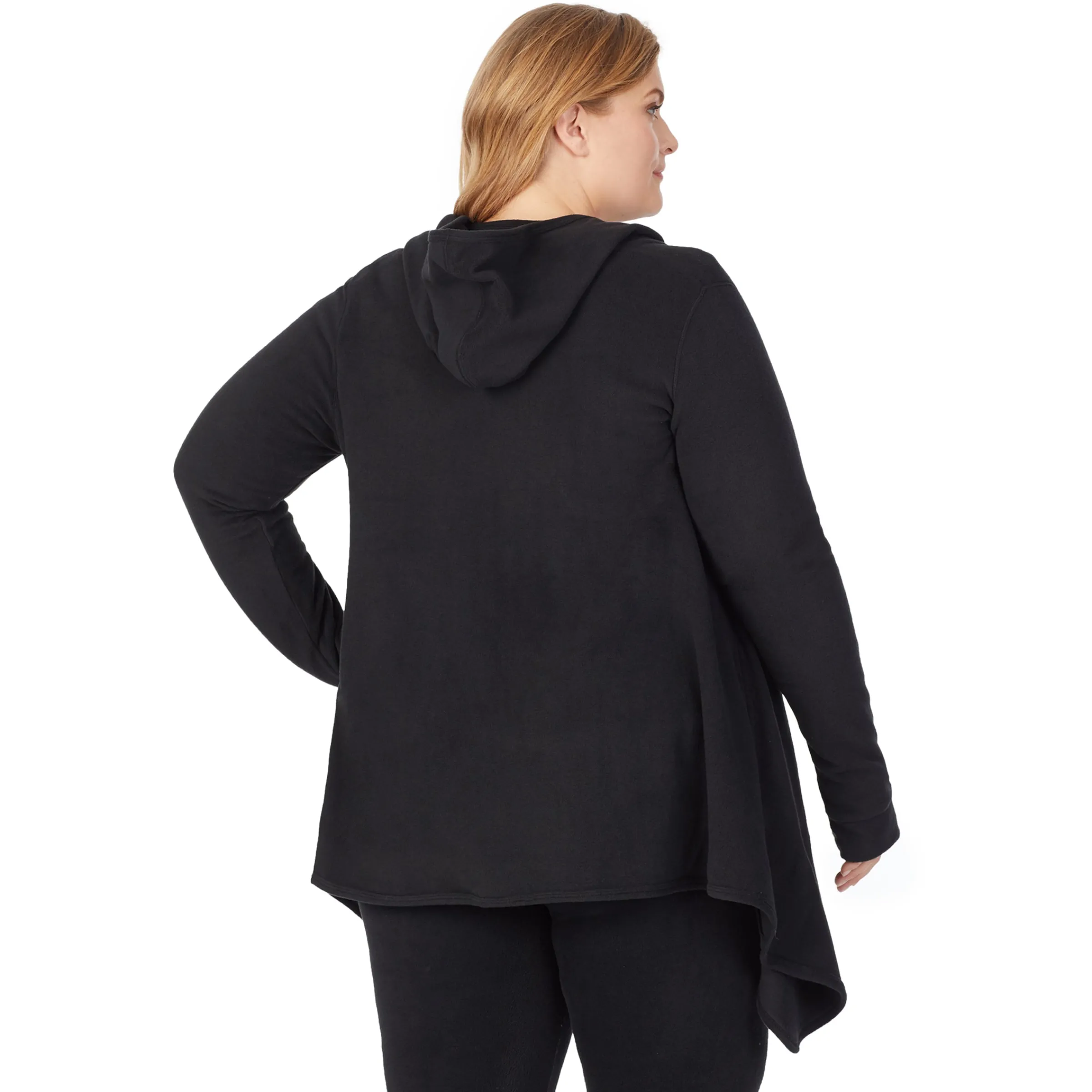 Hot Fleecewear With Stretch Long Sleeve Hooded Wrap PLUS Women Plus Size|Lounge