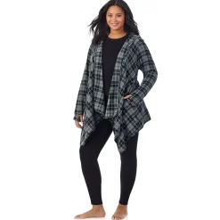 Hot Fleecewear With Stretch Long Sleeve Hooded Wrap PLUS Women Plus Size|Lounge