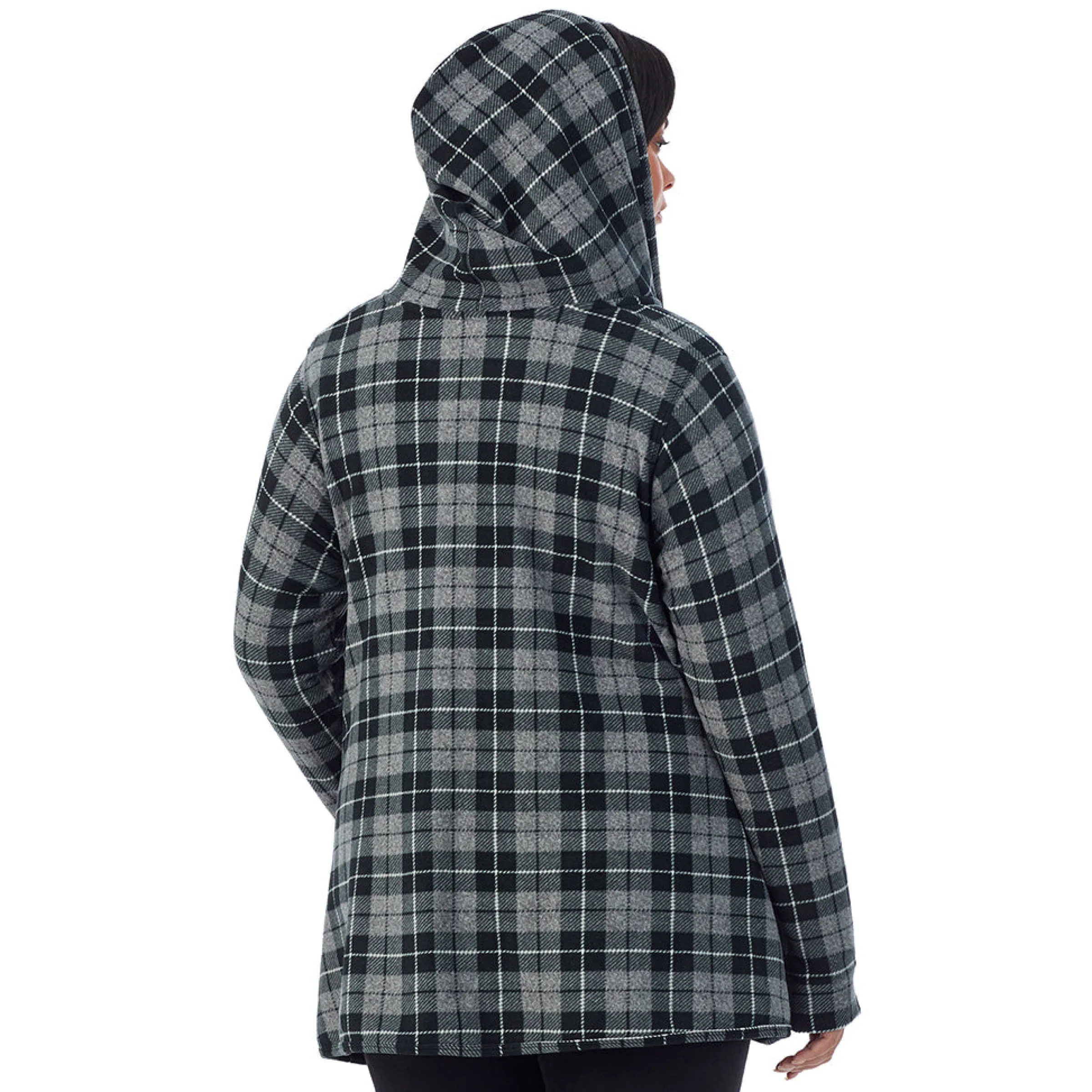 Hot Fleecewear With Stretch Long Sleeve Hooded Wrap PLUS Women Plus Size|Lounge