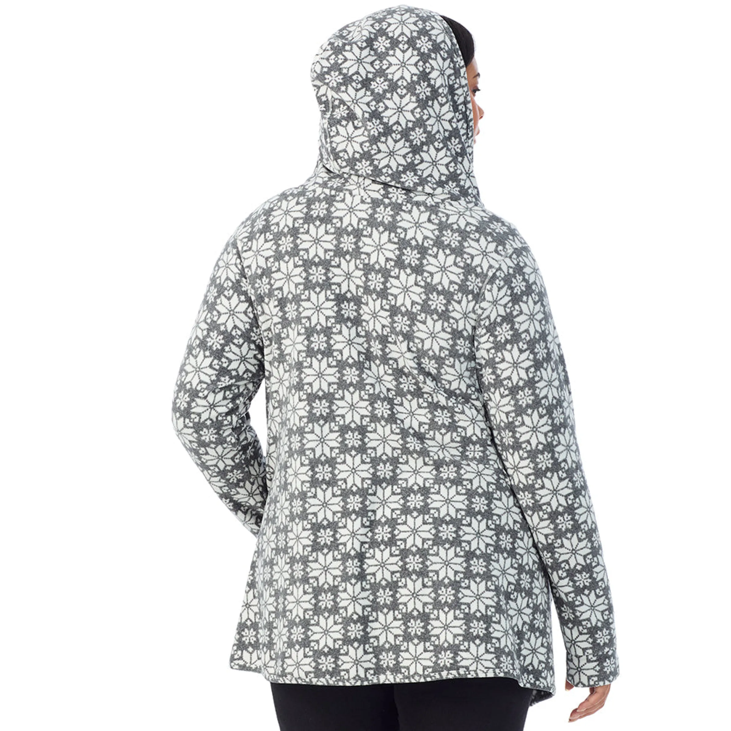 Hot Fleecewear With Stretch Long Sleeve Hooded Wrap PLUS Women Plus Size|Lounge