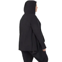 Hot Fleecewear With Stretch Long Sleeve Hooded Wrap PLUS Women Plus Size|Lounge