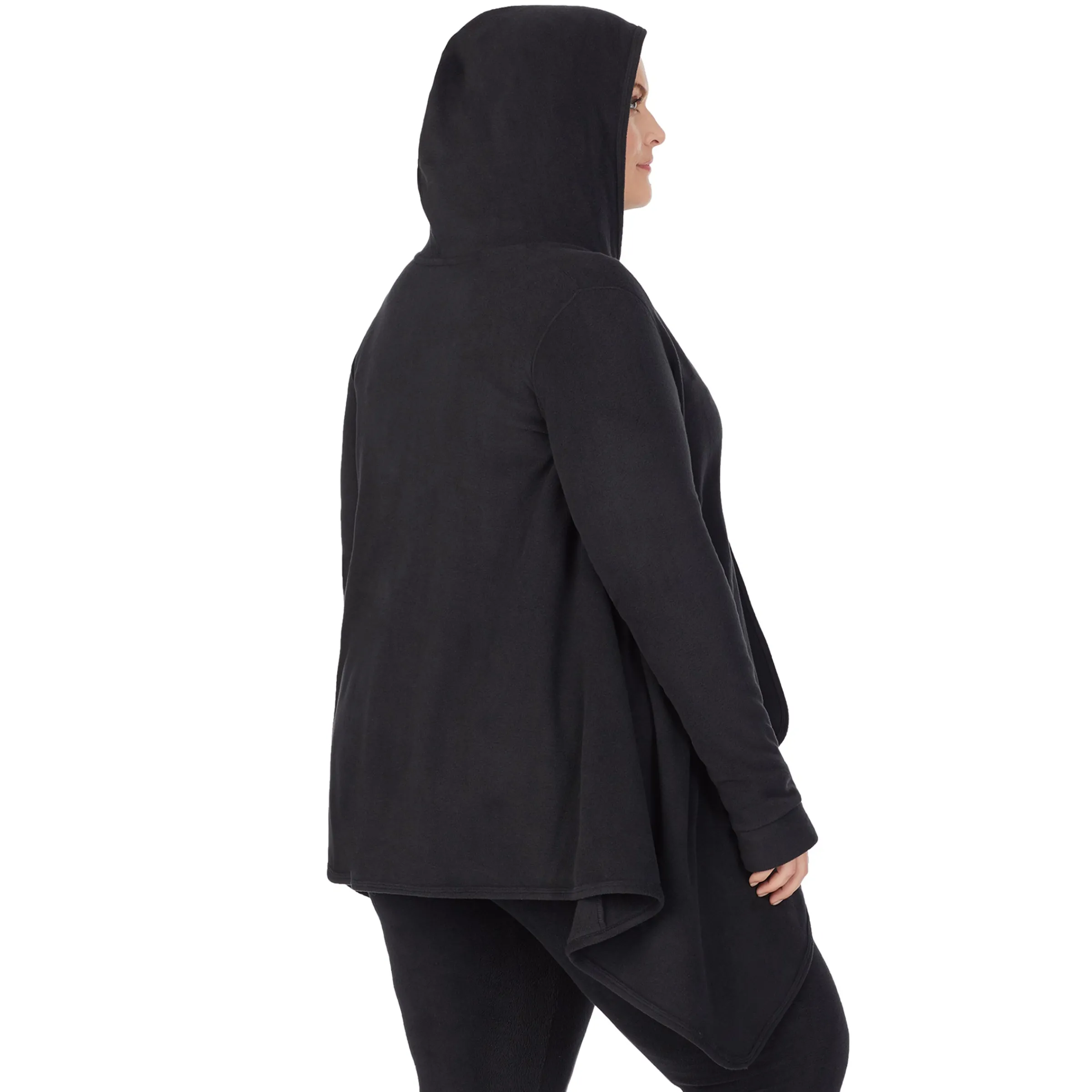 Hot Fleecewear With Stretch Long Sleeve Hooded Wrap PLUS Women Plus Size|Lounge