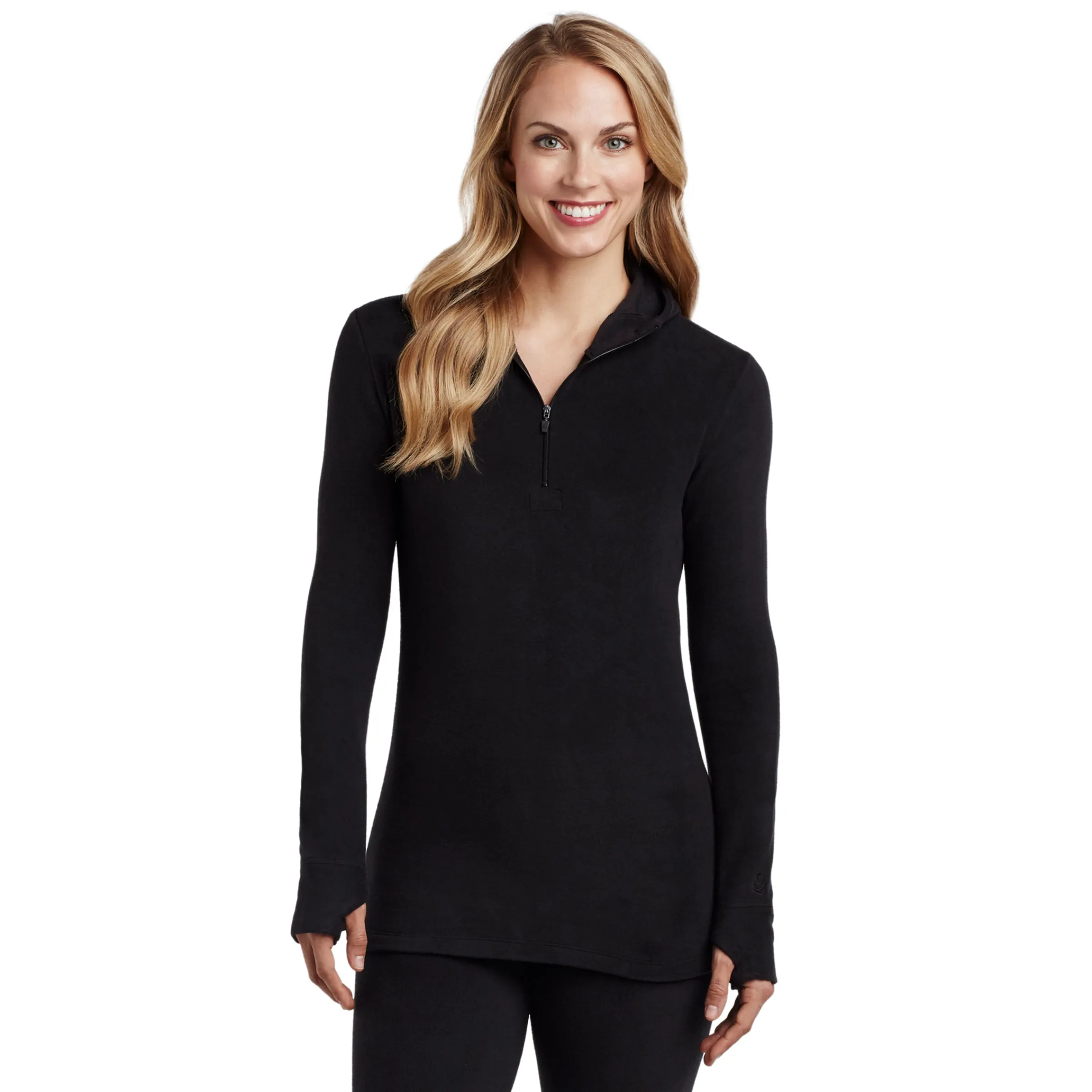 Online Fleecewear With Stretch Long Sleeve Half Zip Hoodie Women Lounge|Long Sleeves