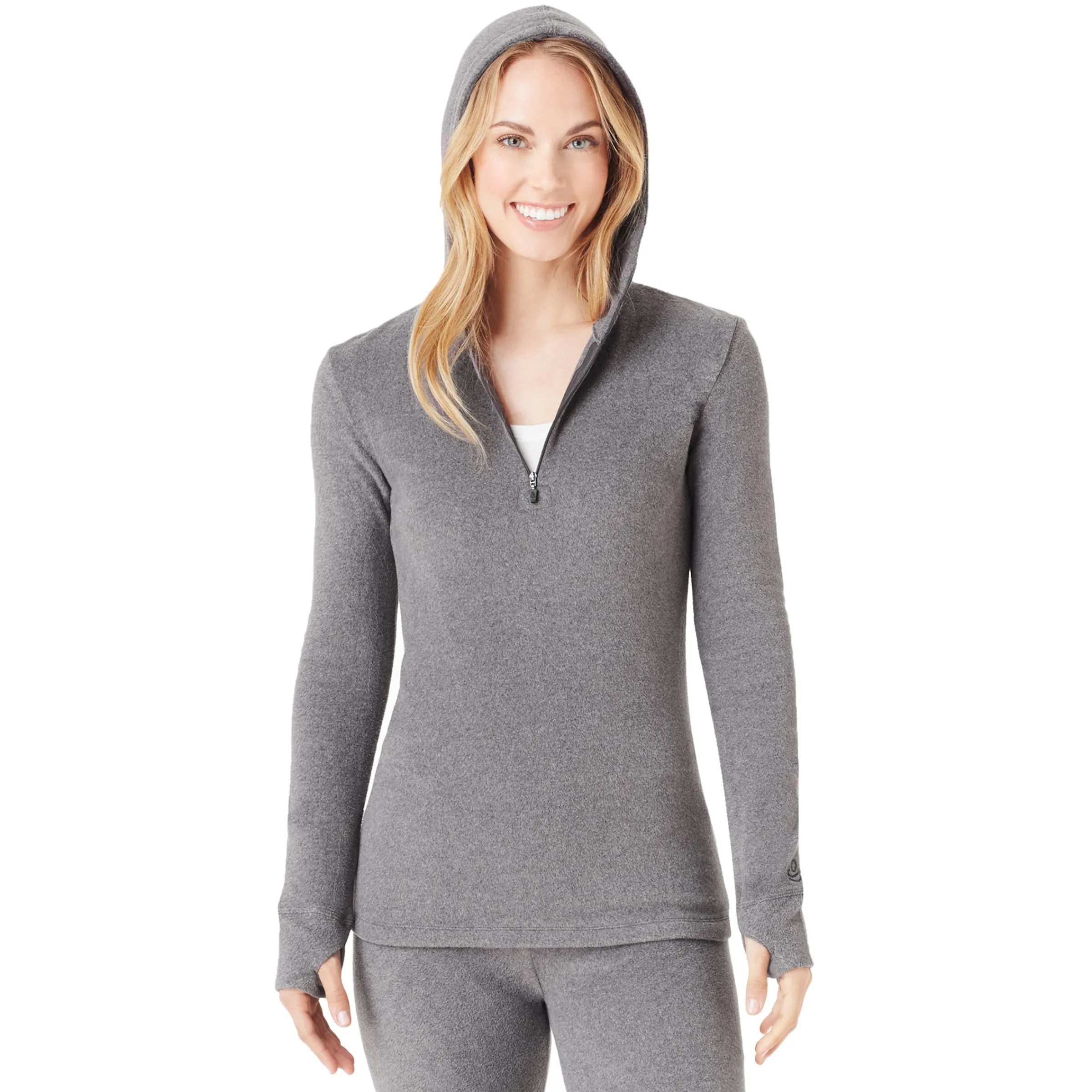 Online Fleecewear With Stretch Long Sleeve Half Zip Hoodie Women Lounge|Long Sleeves