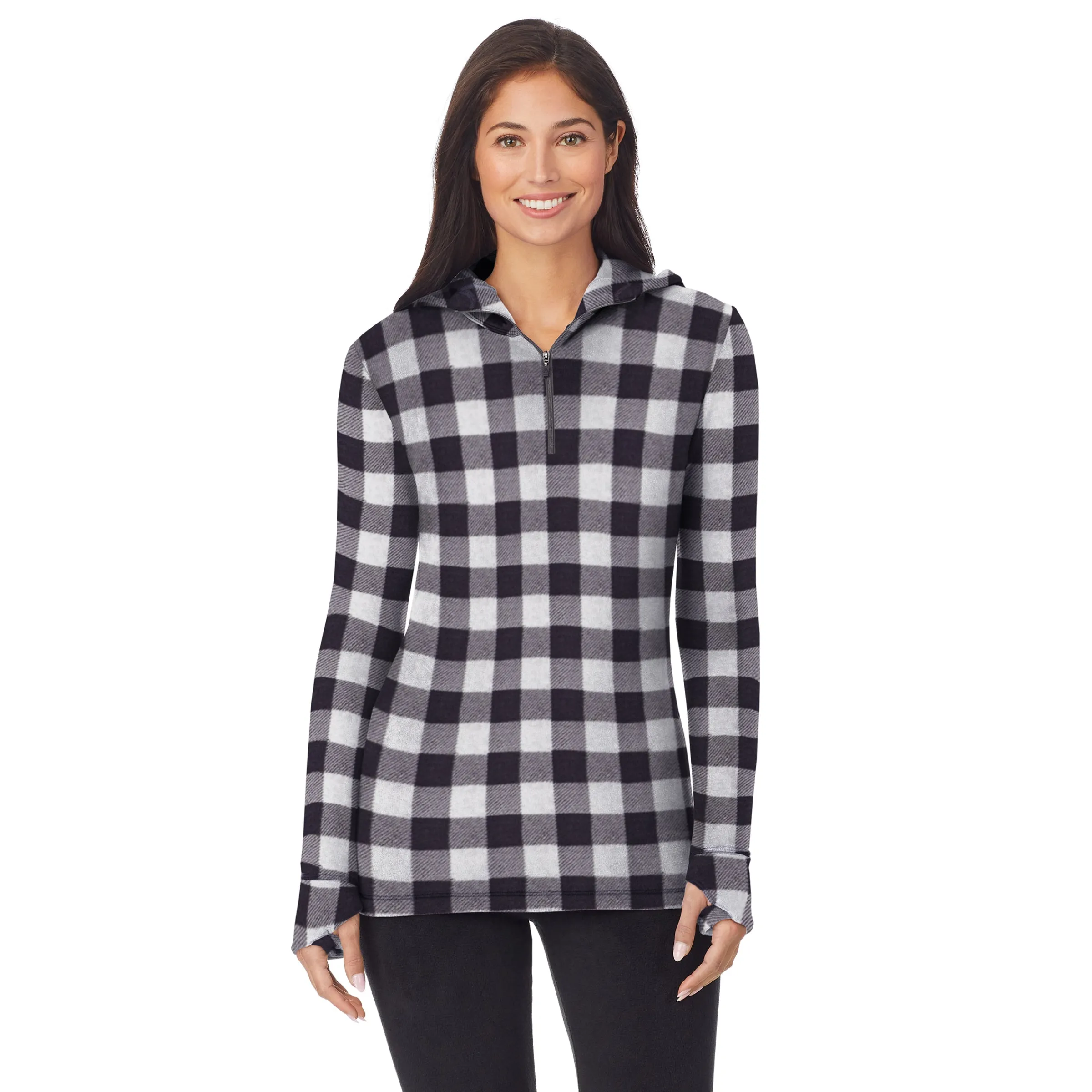 Online Fleecewear With Stretch Long Sleeve Half Zip Hoodie Women Lounge|Long Sleeves