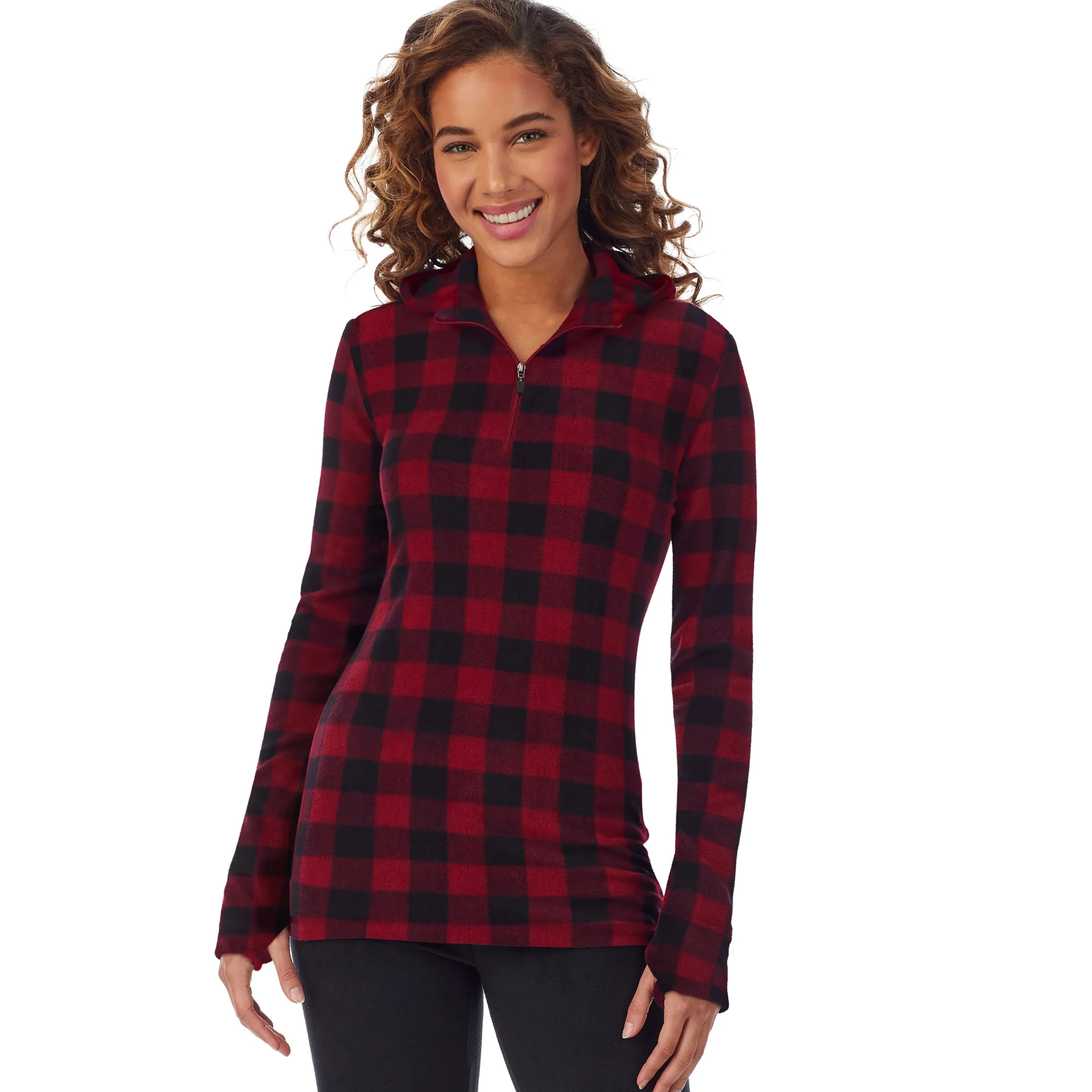 Online Fleecewear With Stretch Long Sleeve Half Zip Hoodie Women Lounge|Long Sleeves