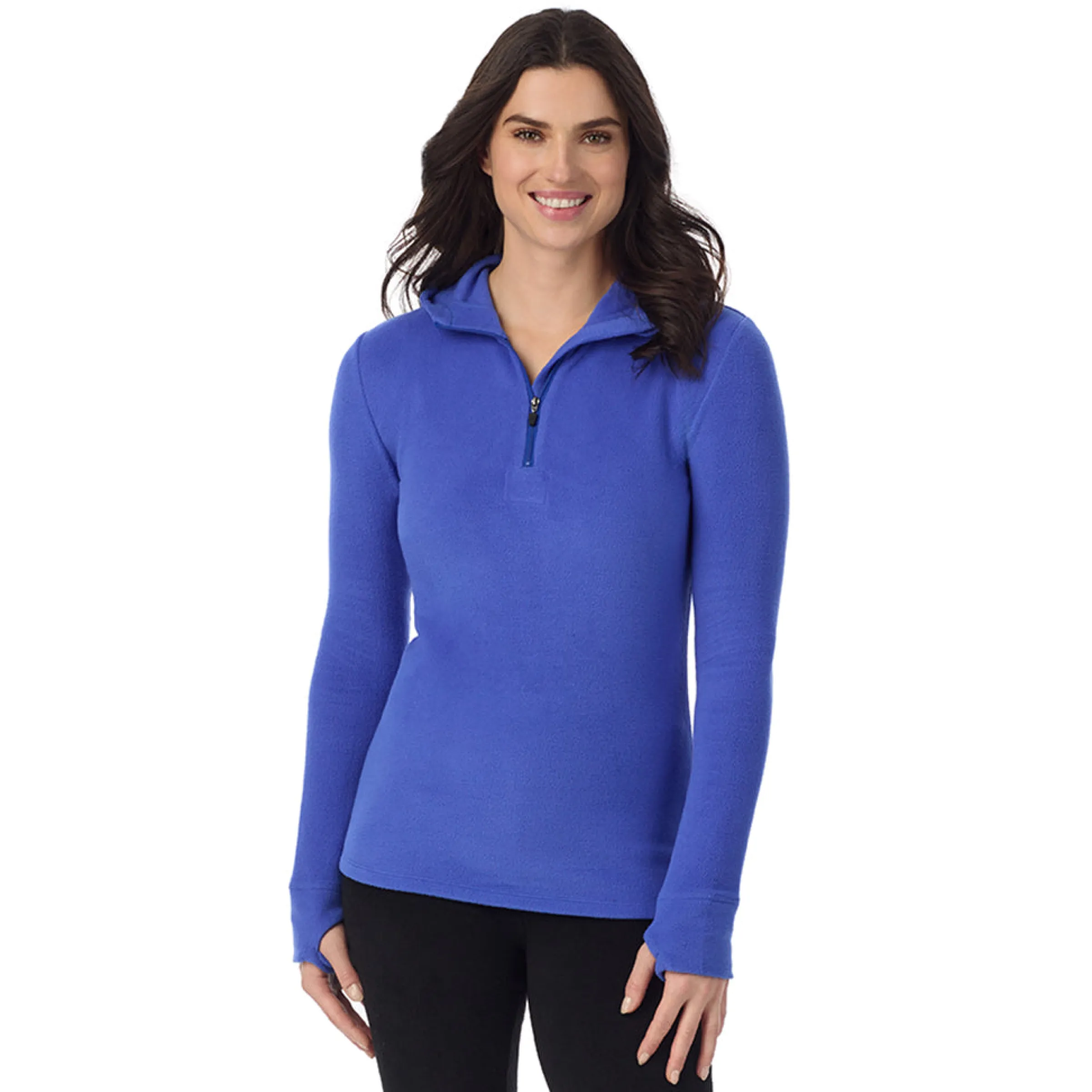Online Fleecewear With Stretch Long Sleeve Half Zip Hoodie Women Lounge|Long Sleeves