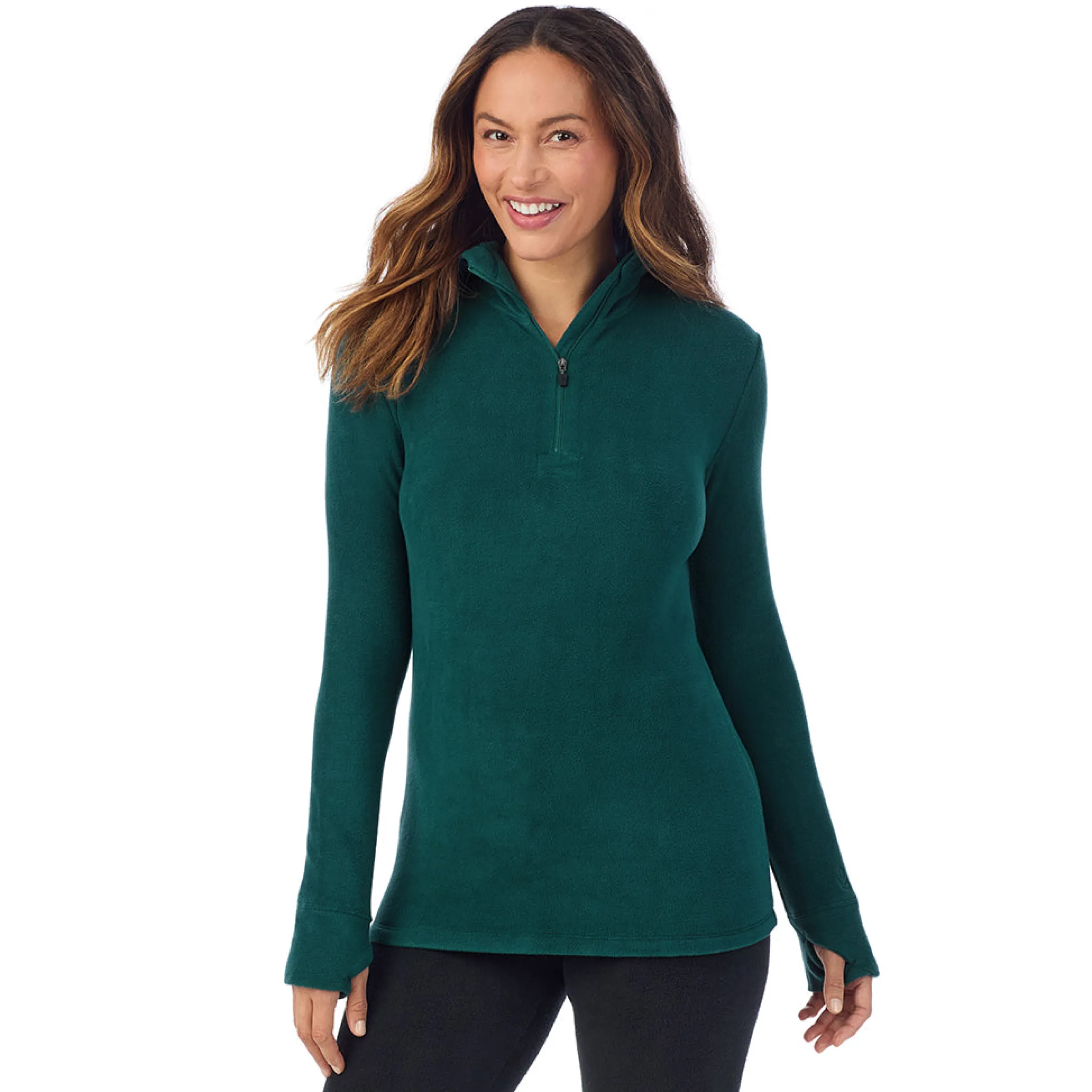 Online Fleecewear With Stretch Long Sleeve Half Zip Hoodie Women Lounge|Long Sleeves