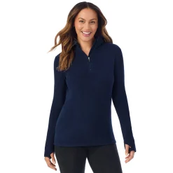 Online Fleecewear With Stretch Long Sleeve Half Zip Hoodie Women Lounge|Long Sleeves