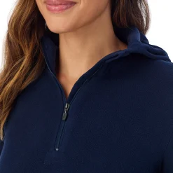 Online Fleecewear With Stretch Long Sleeve Half Zip Hoodie Women Lounge|Long Sleeves
