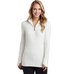 Online Fleecewear With Stretch Long Sleeve Half Zip Hoodie Women Lounge|Long Sleeves