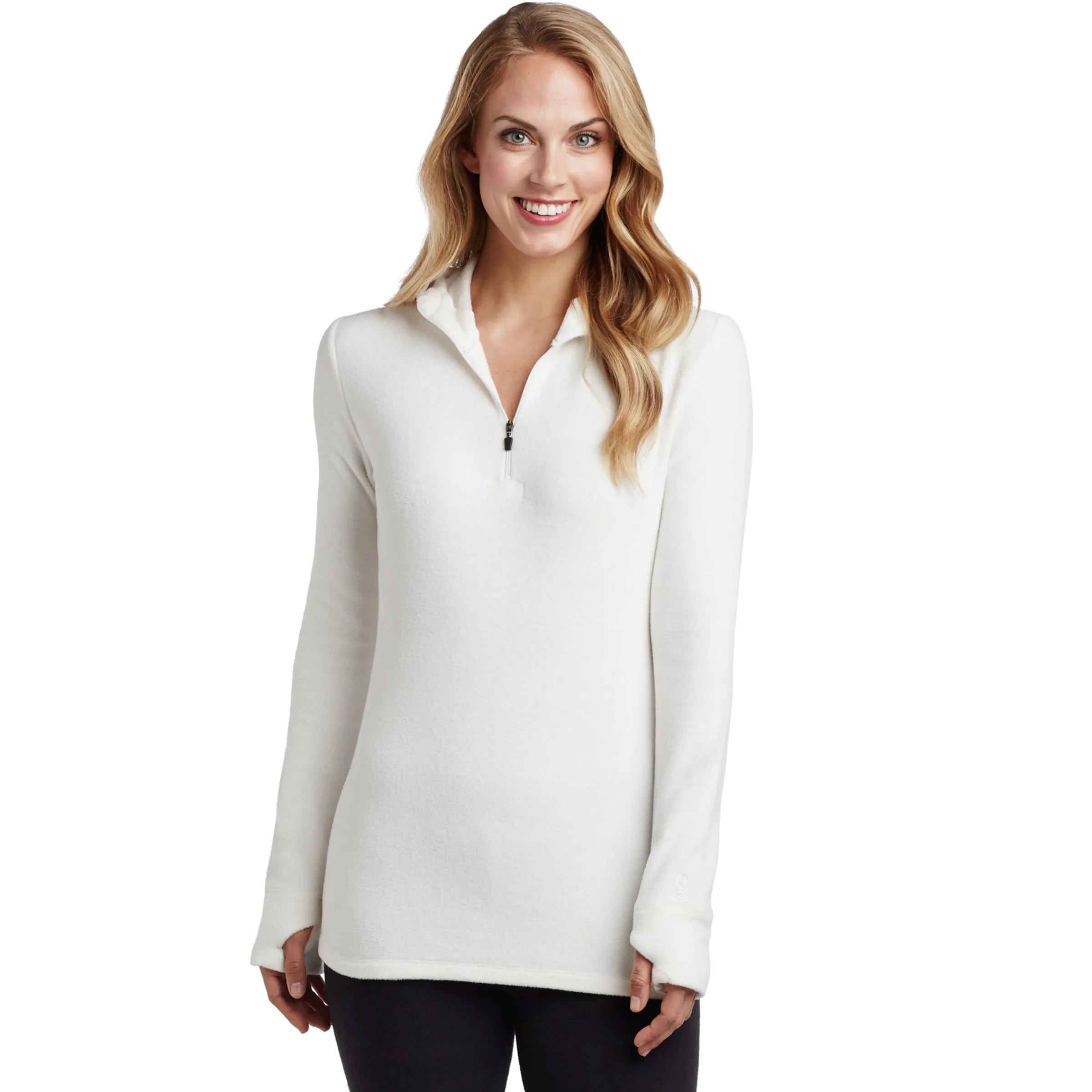 Online Fleecewear With Stretch Long Sleeve Half Zip Hoodie Women Lounge|Long Sleeves