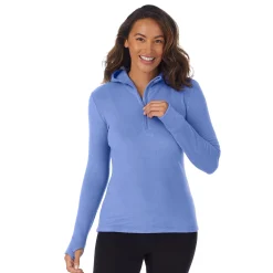 Online Fleecewear With Stretch Long Sleeve Half Zip Hoodie Women Lounge|Long Sleeves