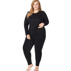 Hot Fleecewear With Stretch Long Sleeve Crew PLUS Women Plus Size|Long Sleeves