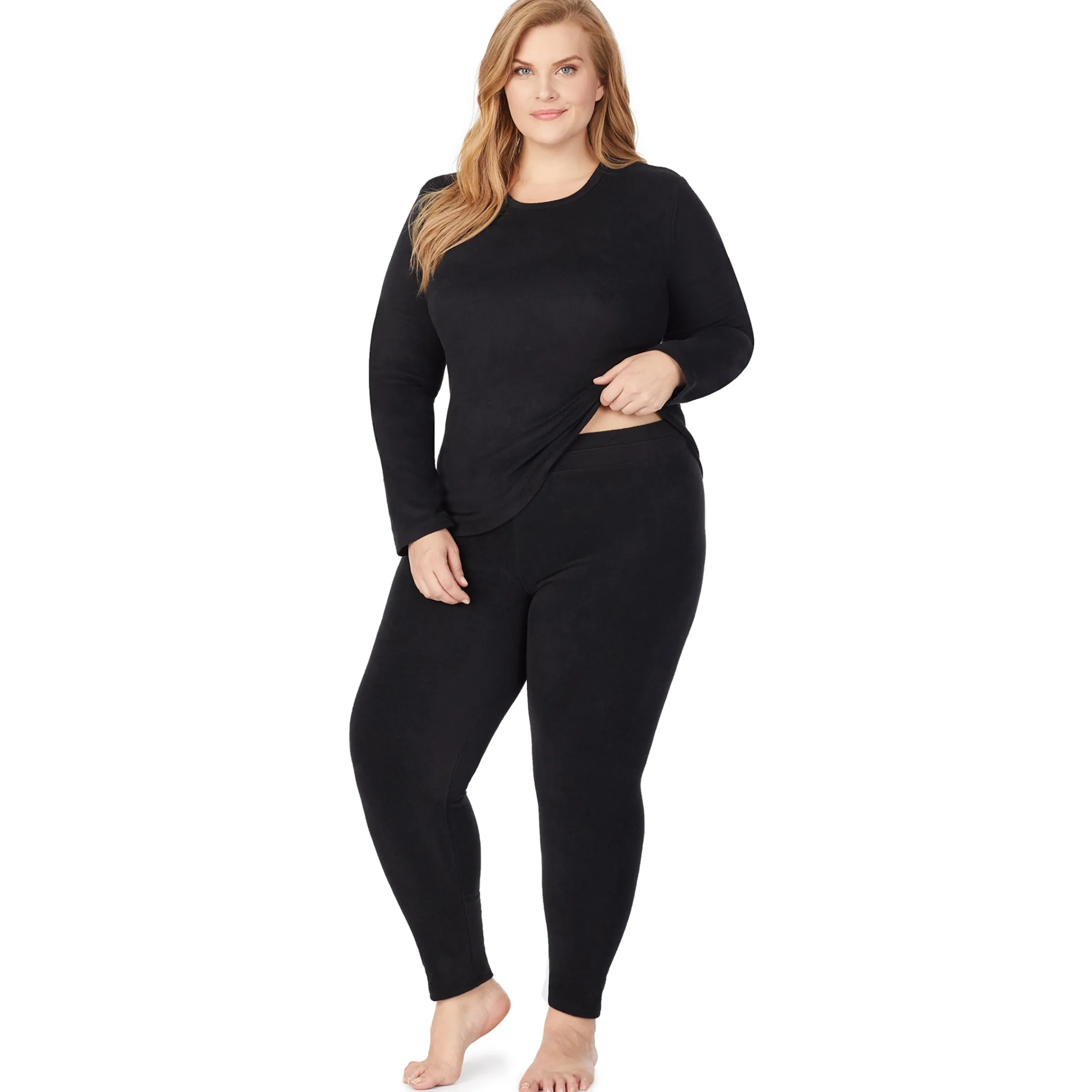 Hot Fleecewear With Stretch Long Sleeve Crew PLUS Women Plus Size|Long Sleeves