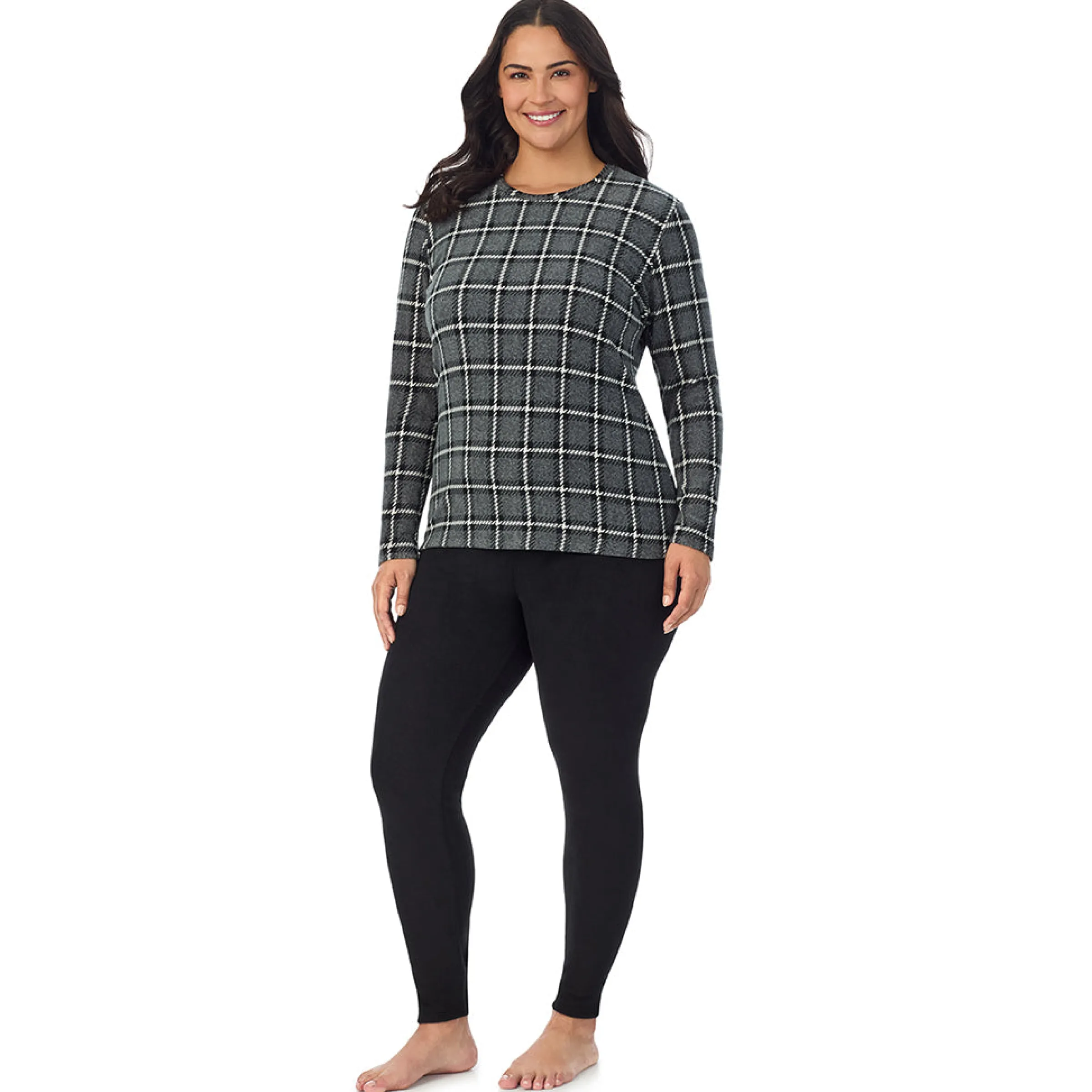 Hot Fleecewear With Stretch Long Sleeve Crew PLUS Women Plus Size|Long Sleeves