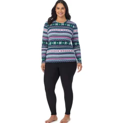 Hot Fleecewear With Stretch Long Sleeve Crew PLUS Women Plus Size|Long Sleeves