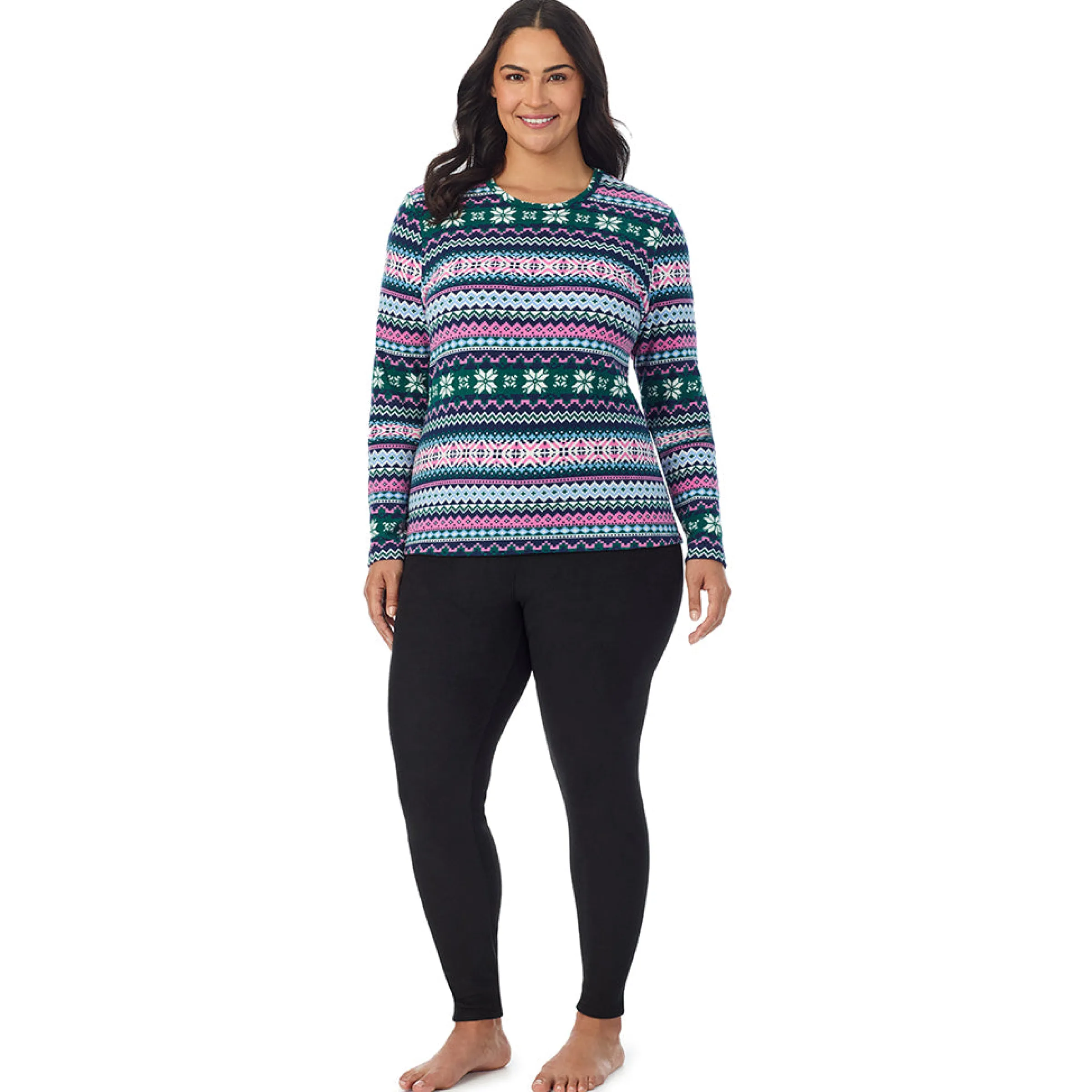 Hot Fleecewear With Stretch Long Sleeve Crew PLUS Women Plus Size|Long Sleeves