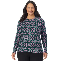 Hot Fleecewear With Stretch Long Sleeve Crew PLUS Women Plus Size|Long Sleeves