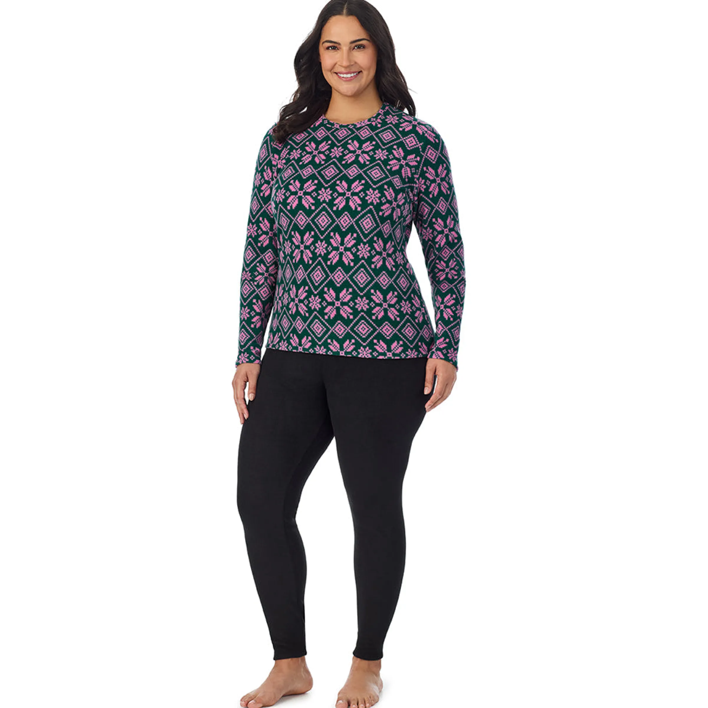Hot Fleecewear With Stretch Long Sleeve Crew PLUS Women Plus Size|Long Sleeves