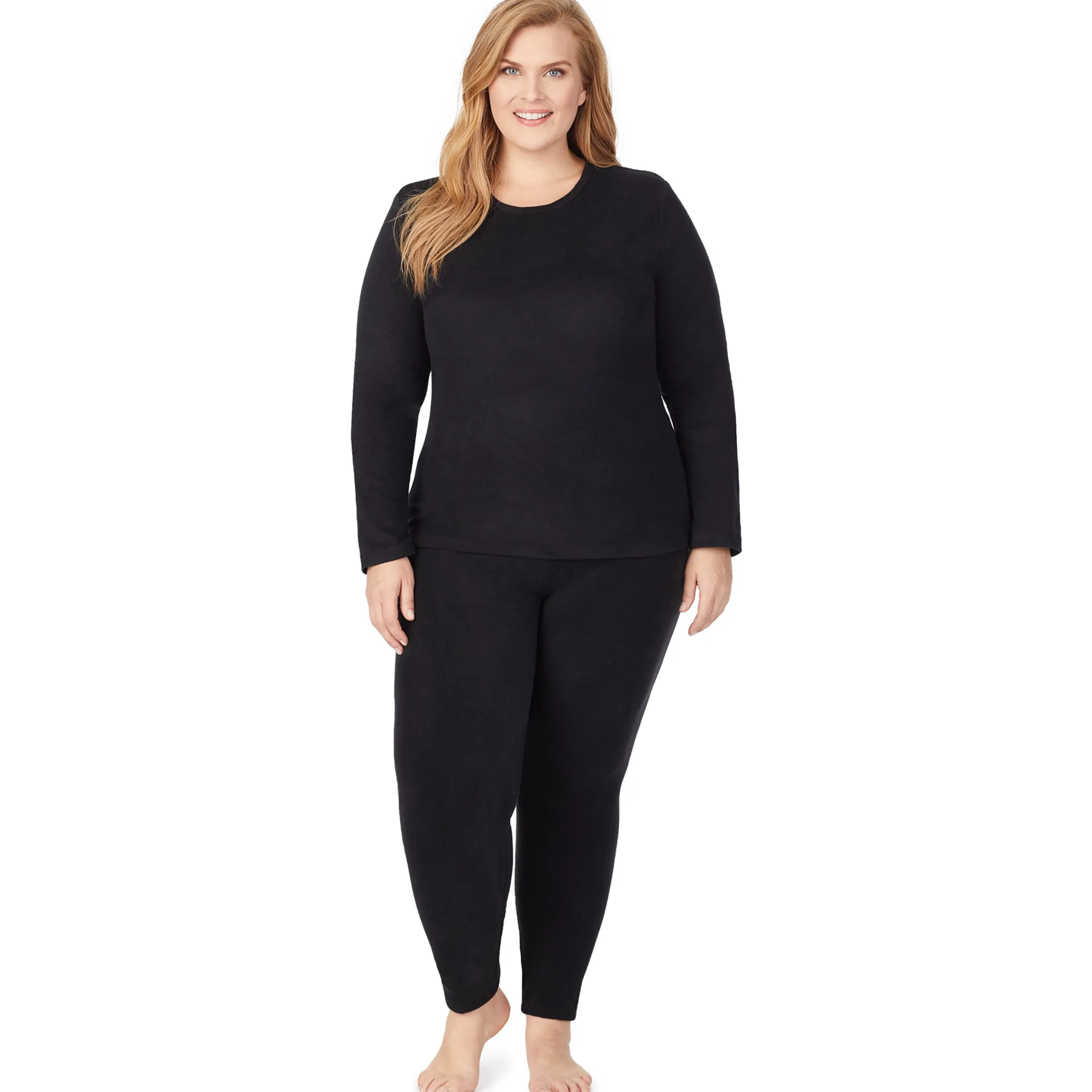 Hot Fleecewear With Stretch Long Sleeve Crew PLUS Women Plus Size|Long Sleeves