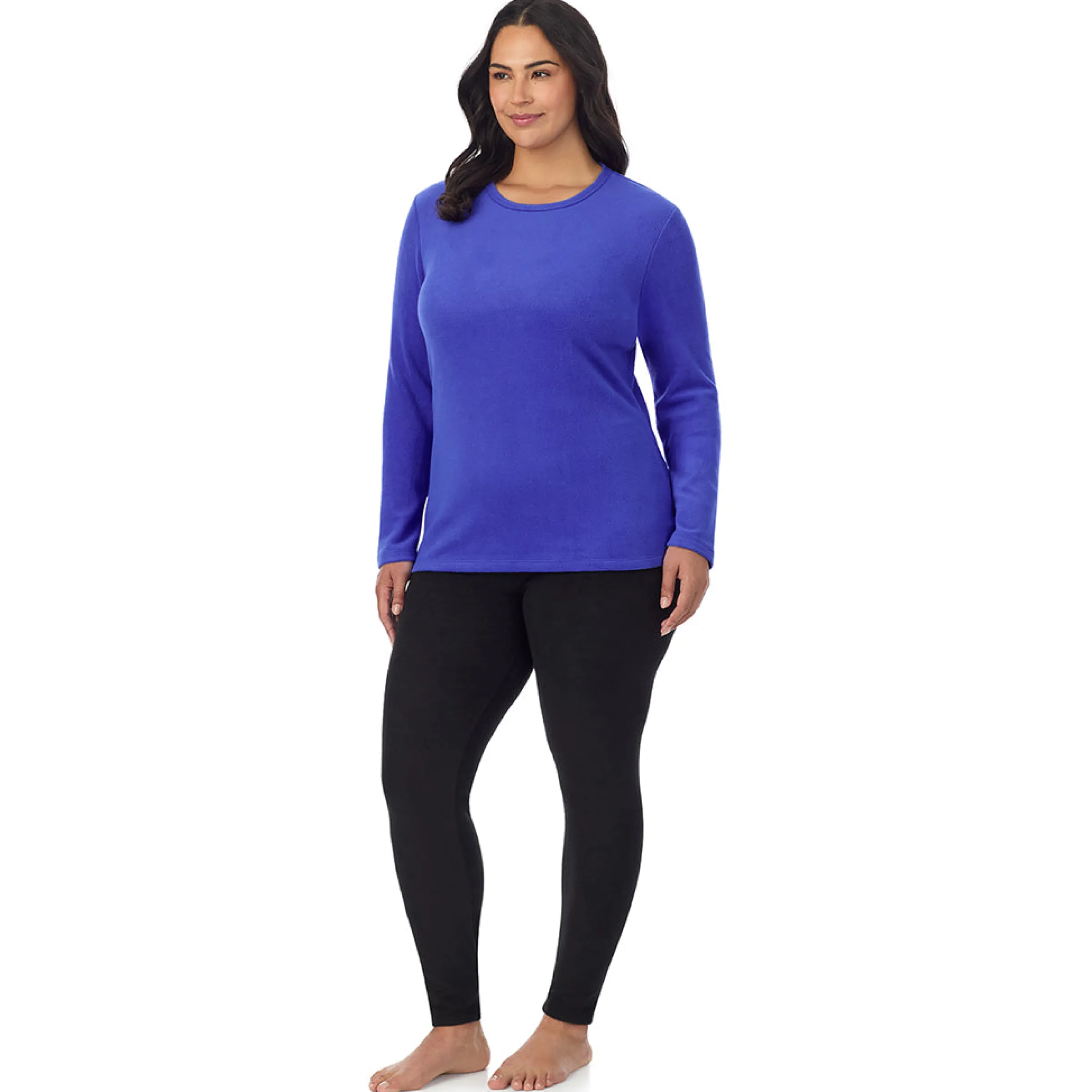 Hot Fleecewear With Stretch Long Sleeve Crew PLUS Women Plus Size|Long Sleeves