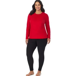 Hot Fleecewear With Stretch Long Sleeve Crew PLUS Women Plus Size|Long Sleeves
