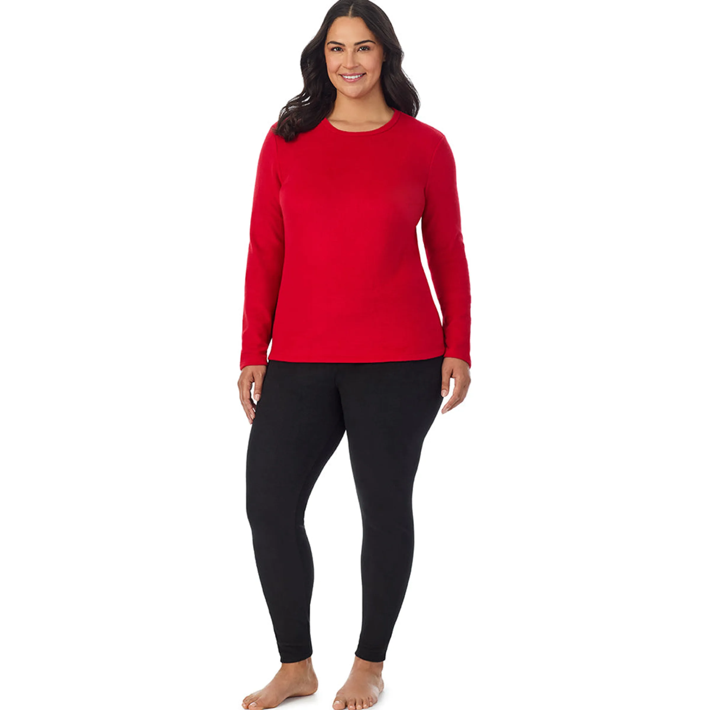 Hot Fleecewear With Stretch Long Sleeve Crew PLUS Women Plus Size|Long Sleeves