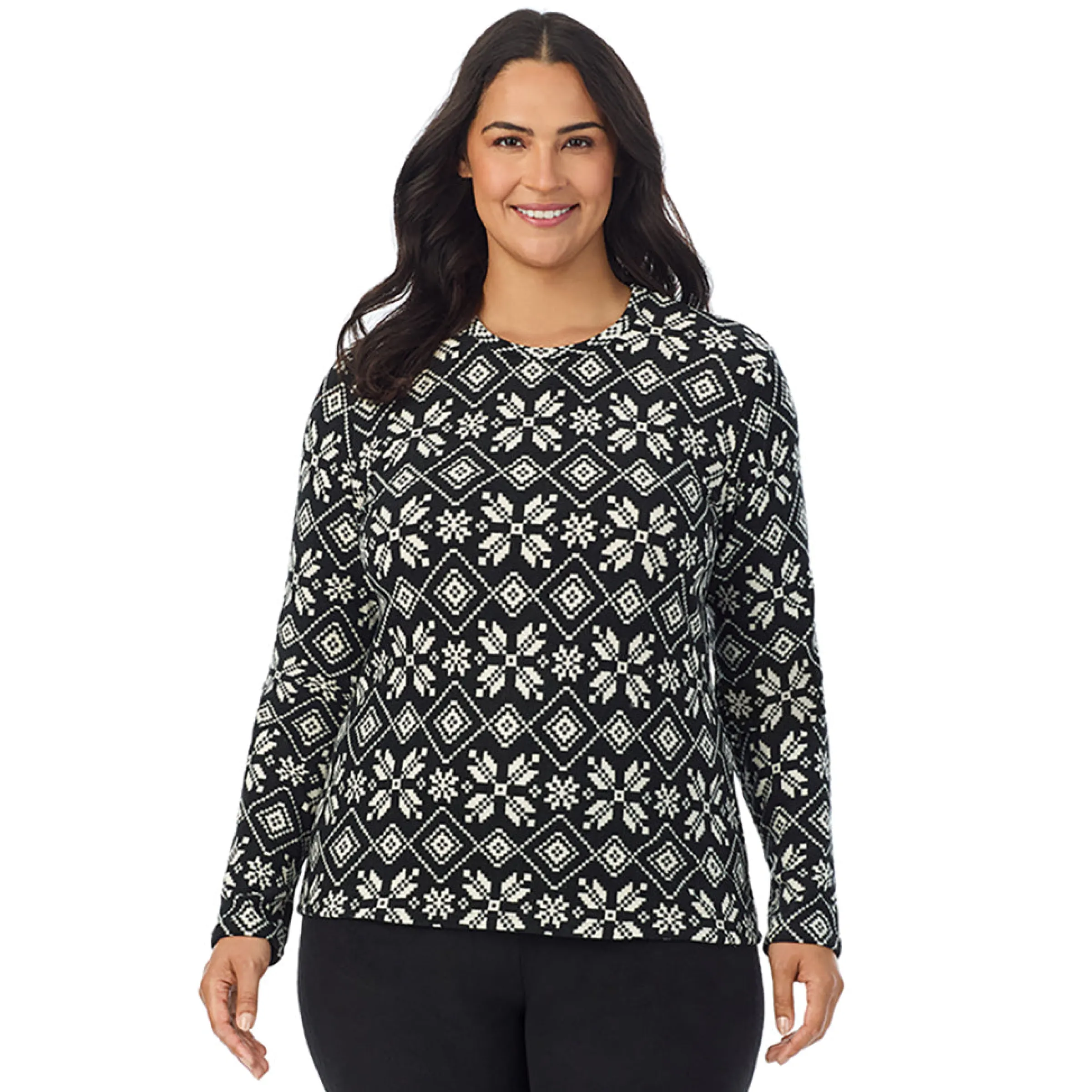 Hot Fleecewear With Stretch Long Sleeve Crew PLUS Women Plus Size|Long Sleeves