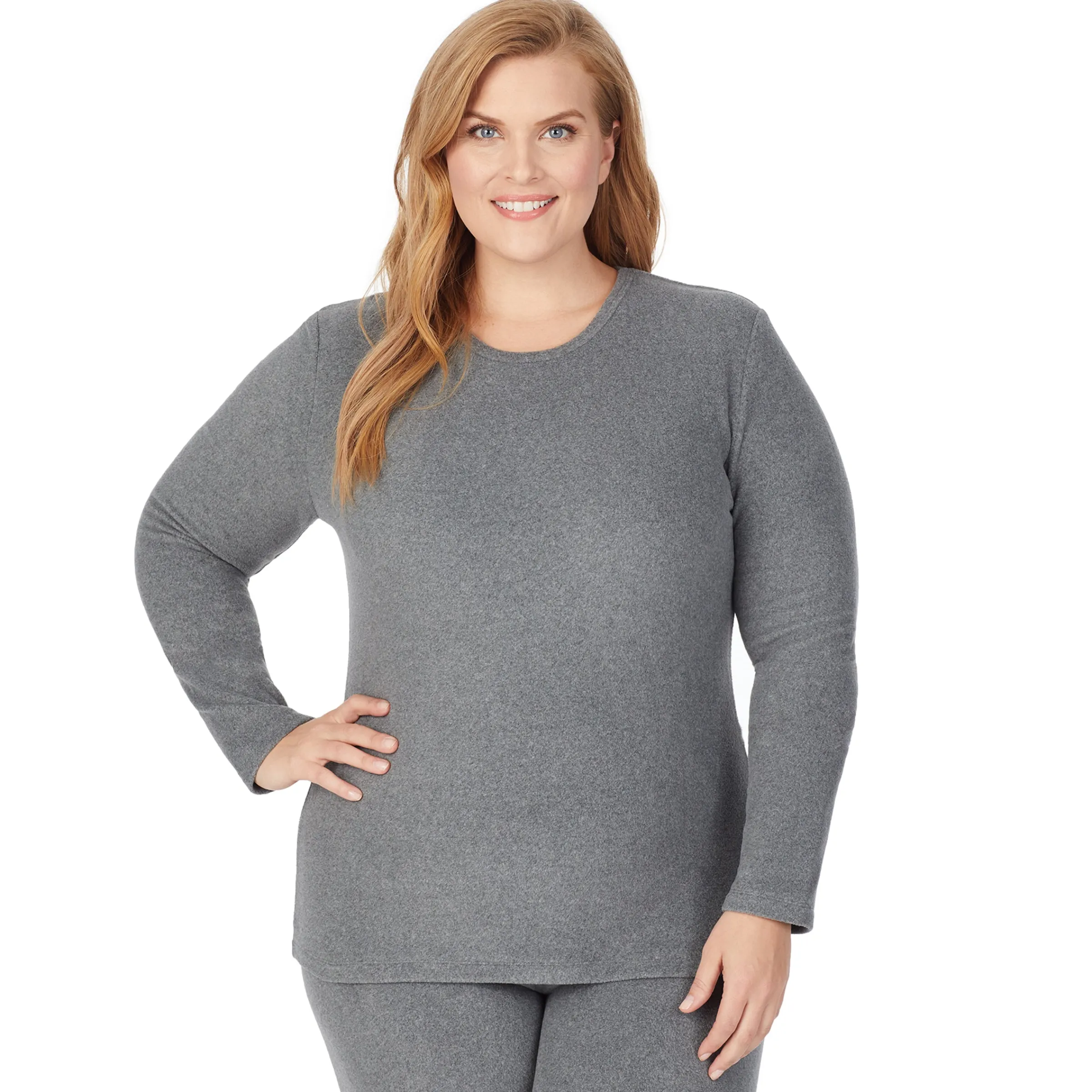 Hot Fleecewear With Stretch Long Sleeve Crew PLUS Women Plus Size|Long Sleeves