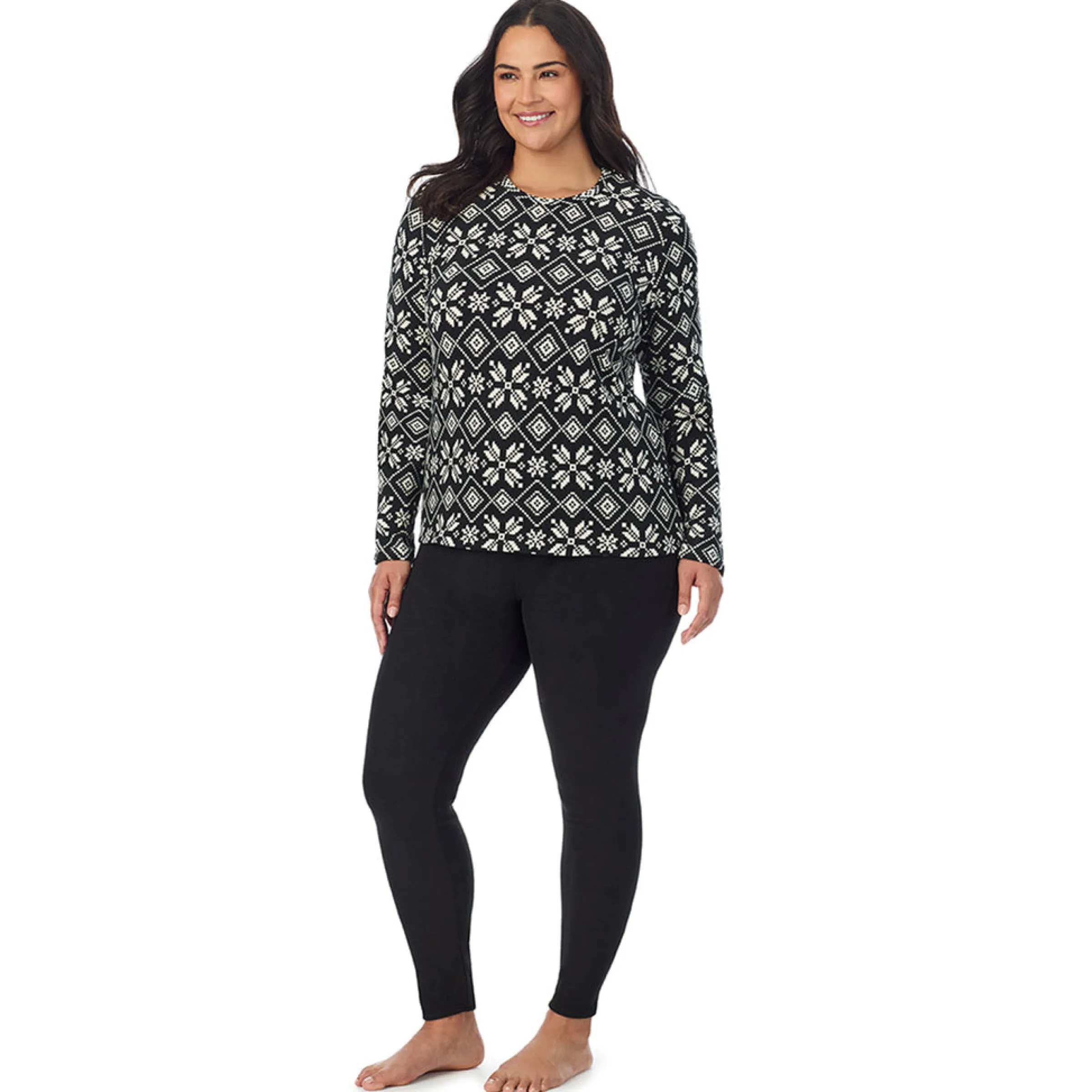 Hot Fleecewear With Stretch Long Sleeve Crew PLUS Women Plus Size|Long Sleeves