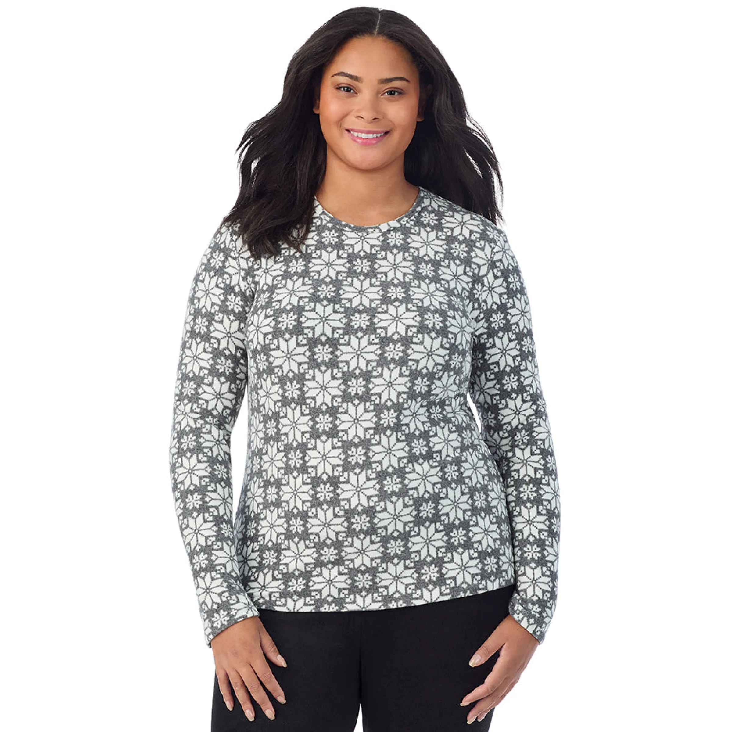 Hot Fleecewear With Stretch Long Sleeve Crew PLUS Women Plus Size|Long Sleeves