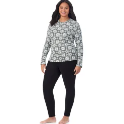Hot Fleecewear With Stretch Long Sleeve Crew PLUS Women Plus Size|Long Sleeves