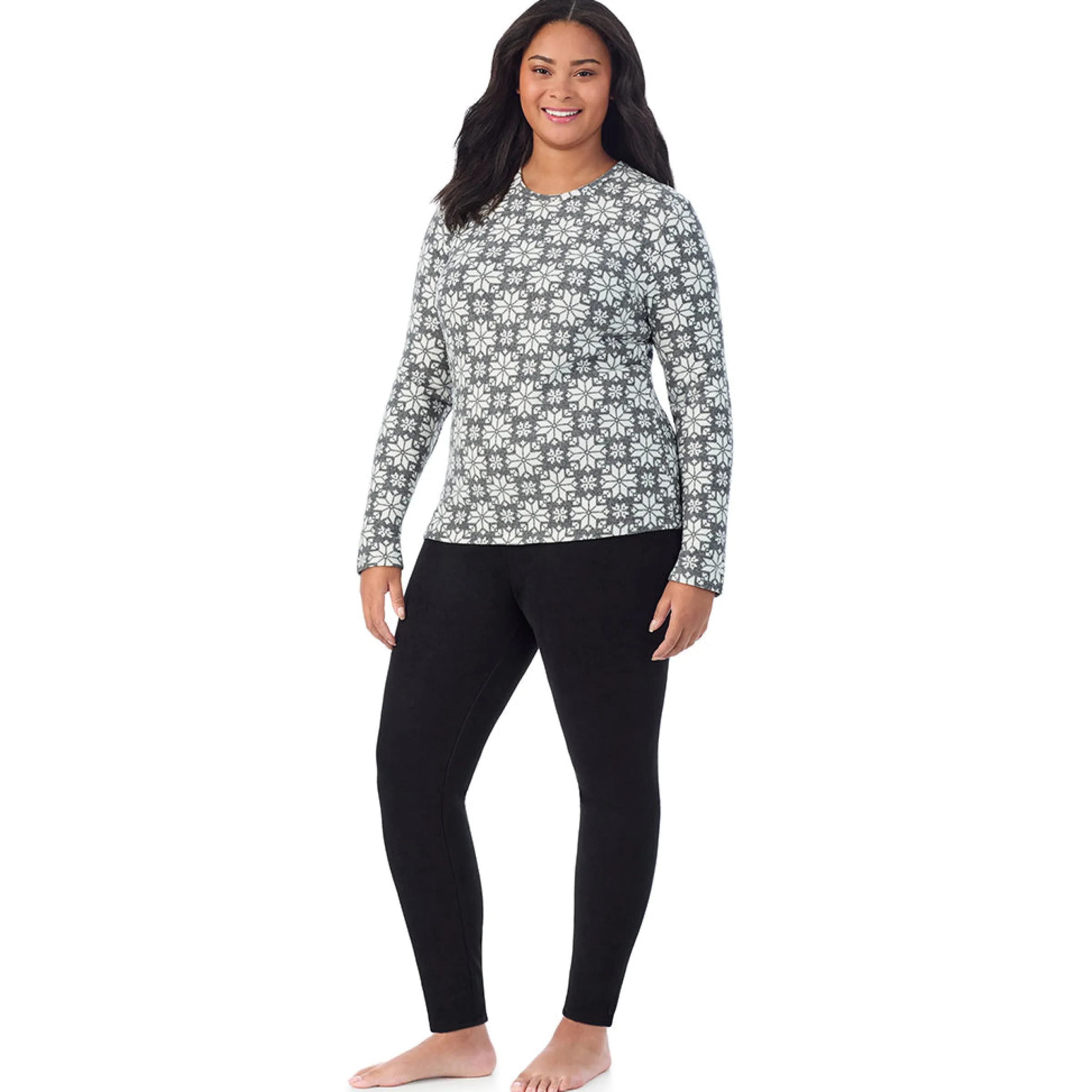 Hot Fleecewear With Stretch Long Sleeve Crew PLUS Women Plus Size|Long Sleeves