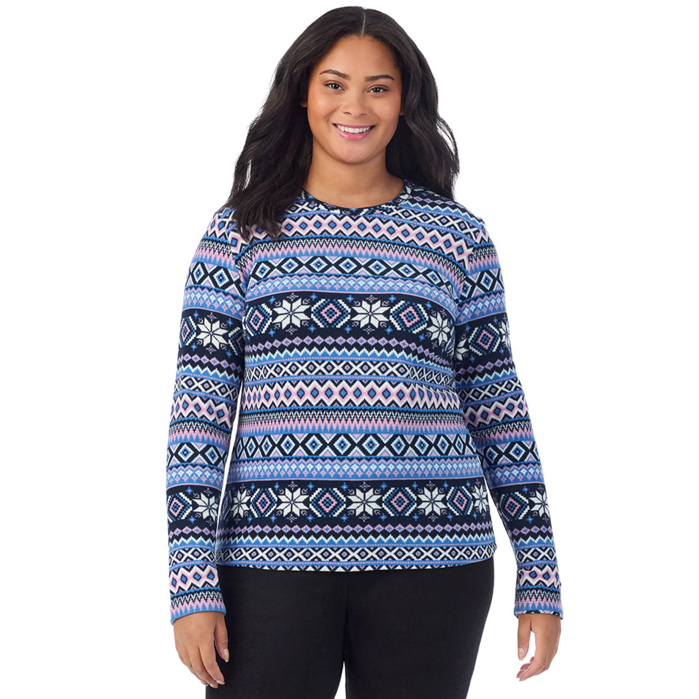 Hot Fleecewear With Stretch Long Sleeve Crew PLUS Women Plus Size|Long Sleeves